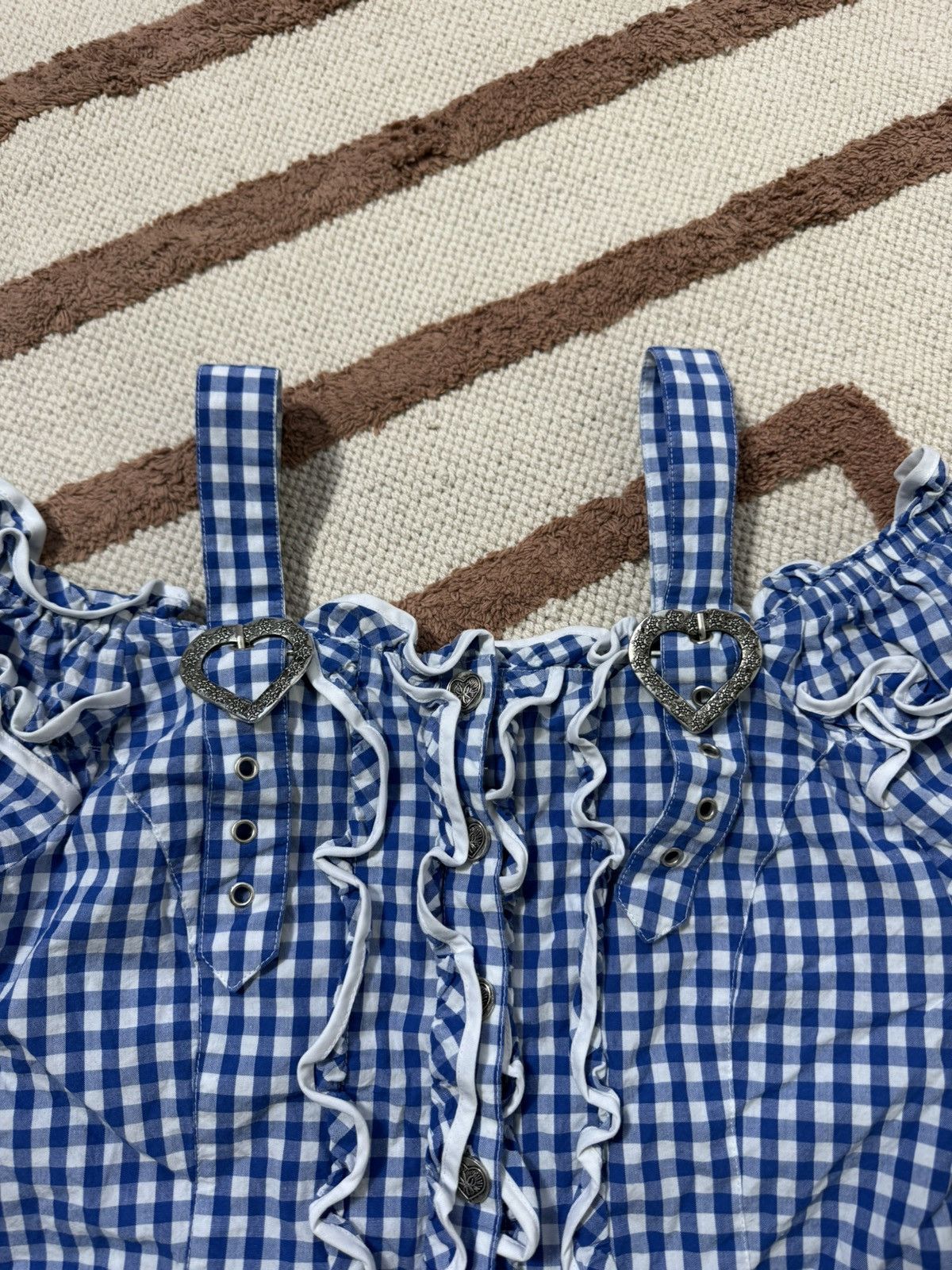 Vintage VINTAGE CORSET HEARTS RUCHES BLOUSE Size S / US 4 / IT 40 - 3 Thumbnail