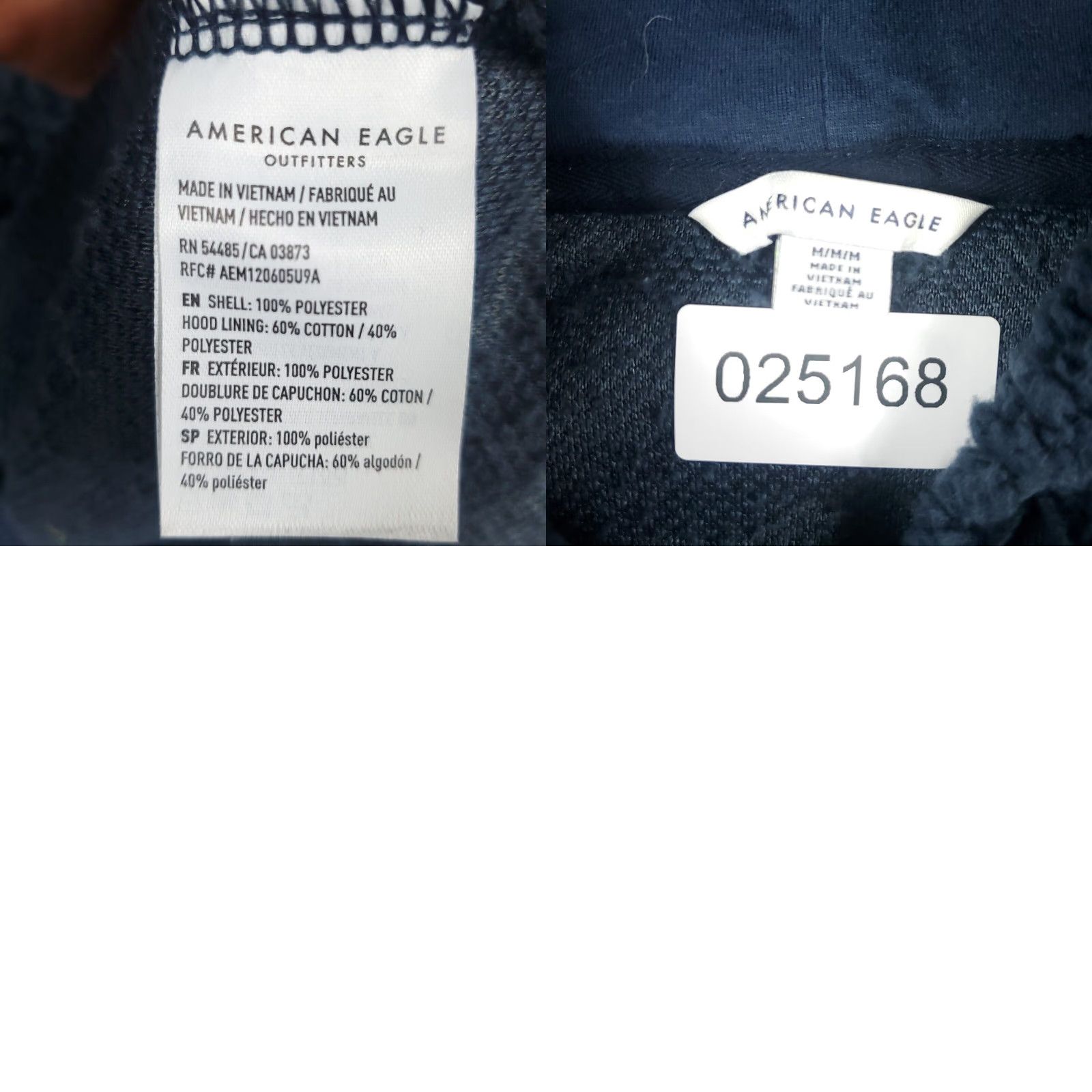 American Eagle Sweater Womens Medium Blue High Pile Sherpa Fleece Hoodie