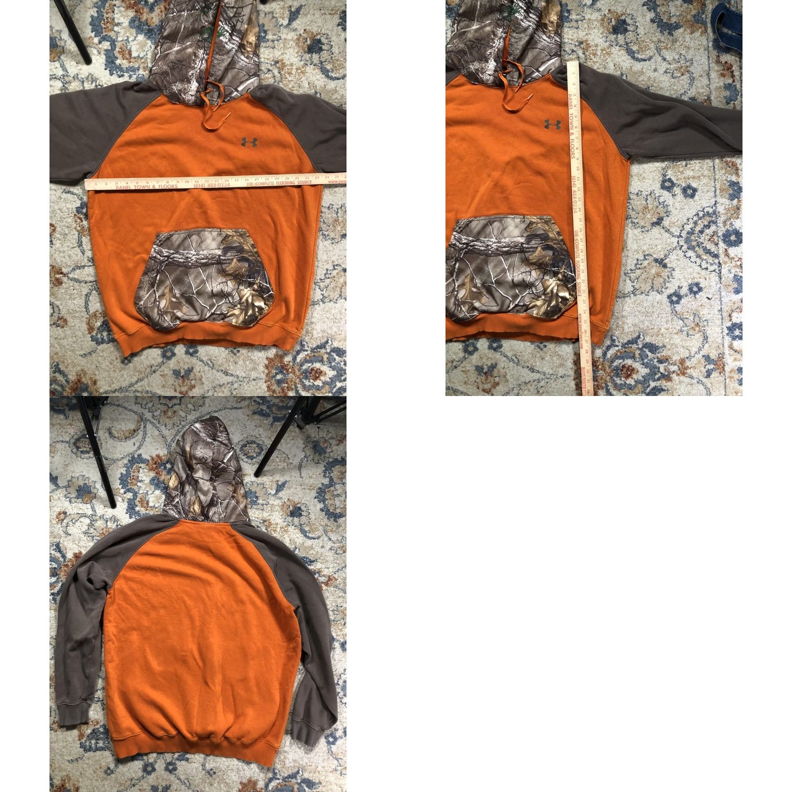 Under Armour Under Armour Hoodie Mens XL Orange Camouflage Fleece Kangaroo Pocket Logo Pullover Crew Neck Hooded Size US XL / EU 56 / 4 - 8 Thumbnail