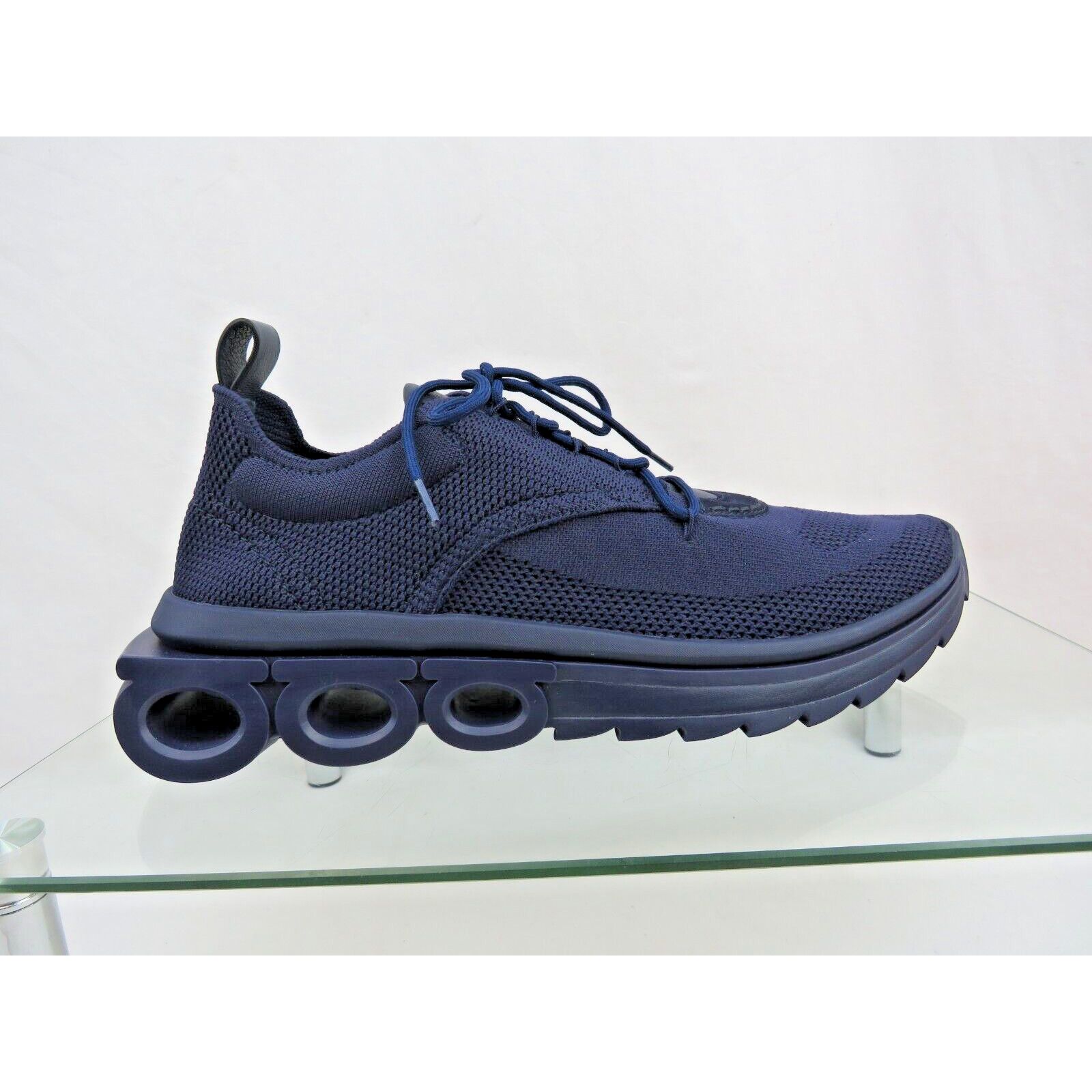 Salvatore Ferragamo FERRAGAMO DARK BLUE NIMA MESH LOGO LOW SNEAKERS 9 42 ITALY Size US 9 / EU 42 - 5 Thumbnail