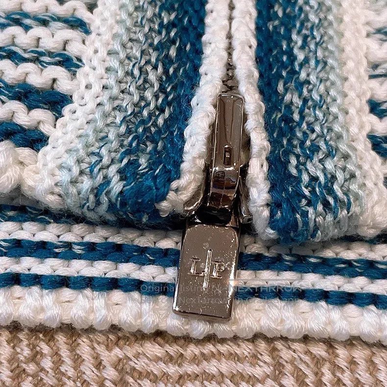 Loro Piana Loro Piana Blue and White Gradient Striped Collar Knit Car Size XS / US 0-2 / IT 36-38 - 6 Thumbnail