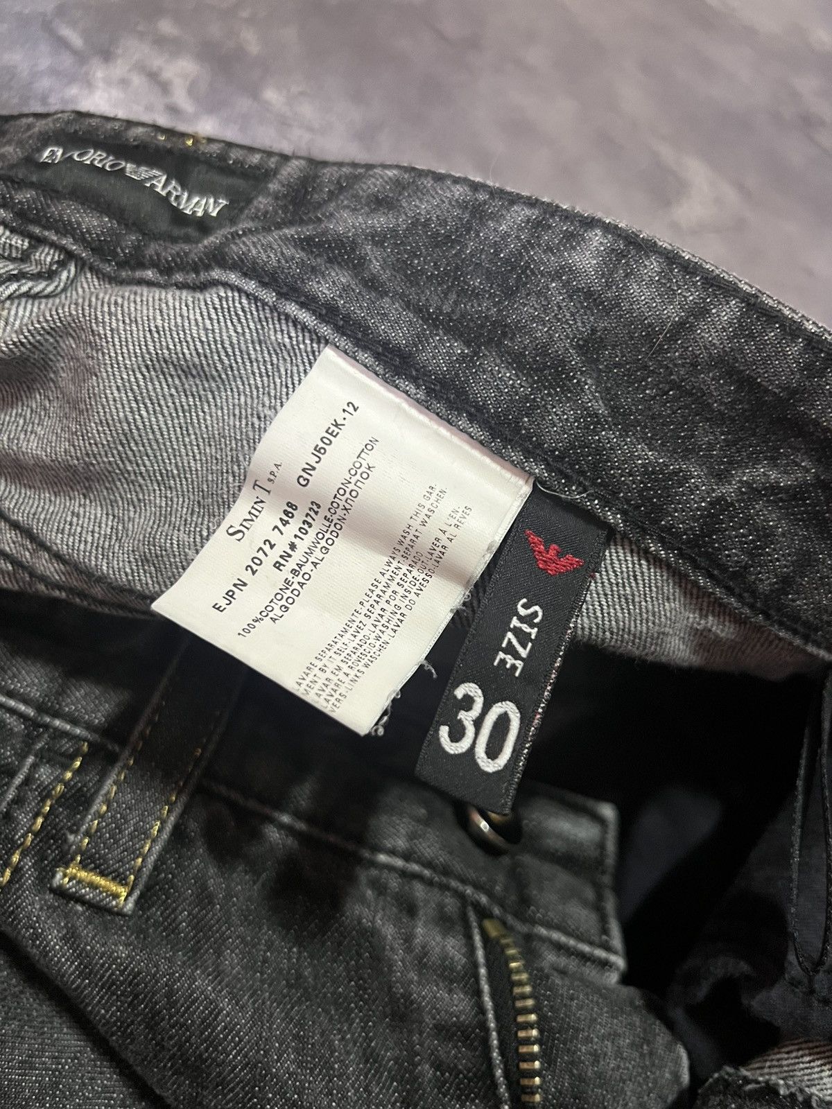 Emporio Armani Emporio Armani Selvedge Denim Pants Vintage Washed Black Size US 30 / EU 46 - 9 Thumbnail