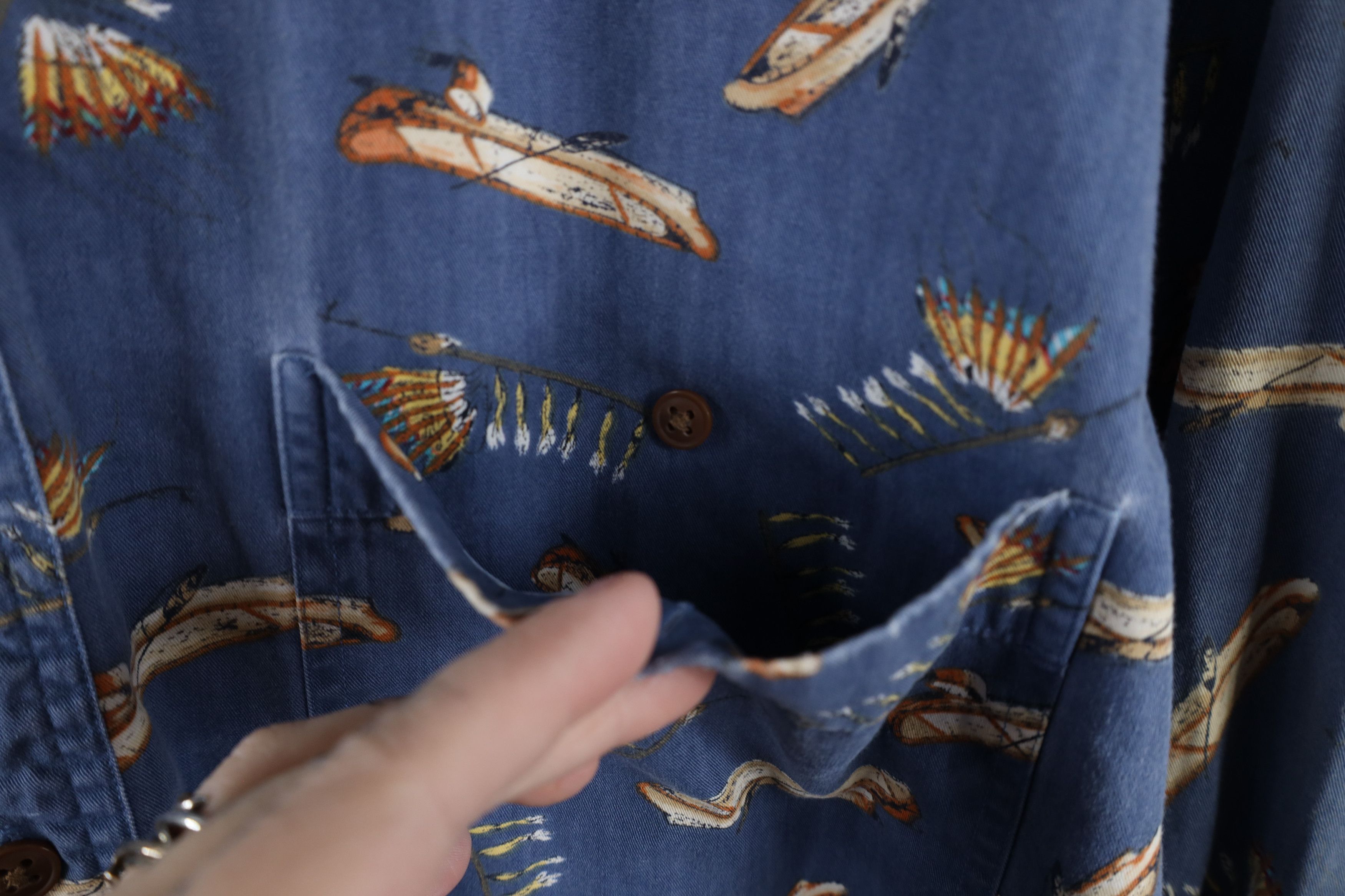Polo Ralph Lauren Vintage 90s Chaps Ralph Lauren Indian Feather Button Shirt Size US M / EU 48-50 / 2 - 4 Thumbnail