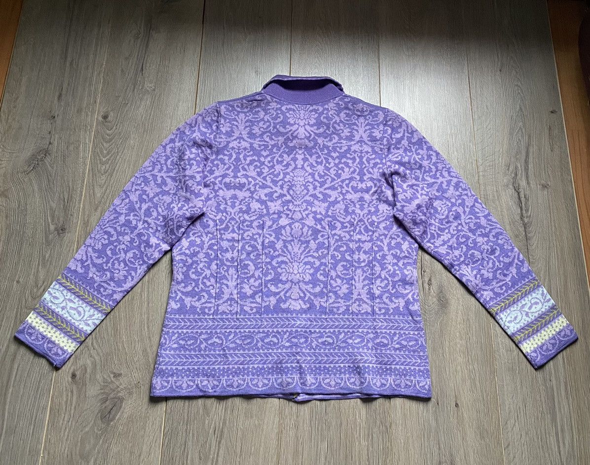 Coogi Oleana Espeland Norway Flowers Wool Button Knit Cardigan Size M / US 6-8 / IT 42-44 - 9 Thumbnail