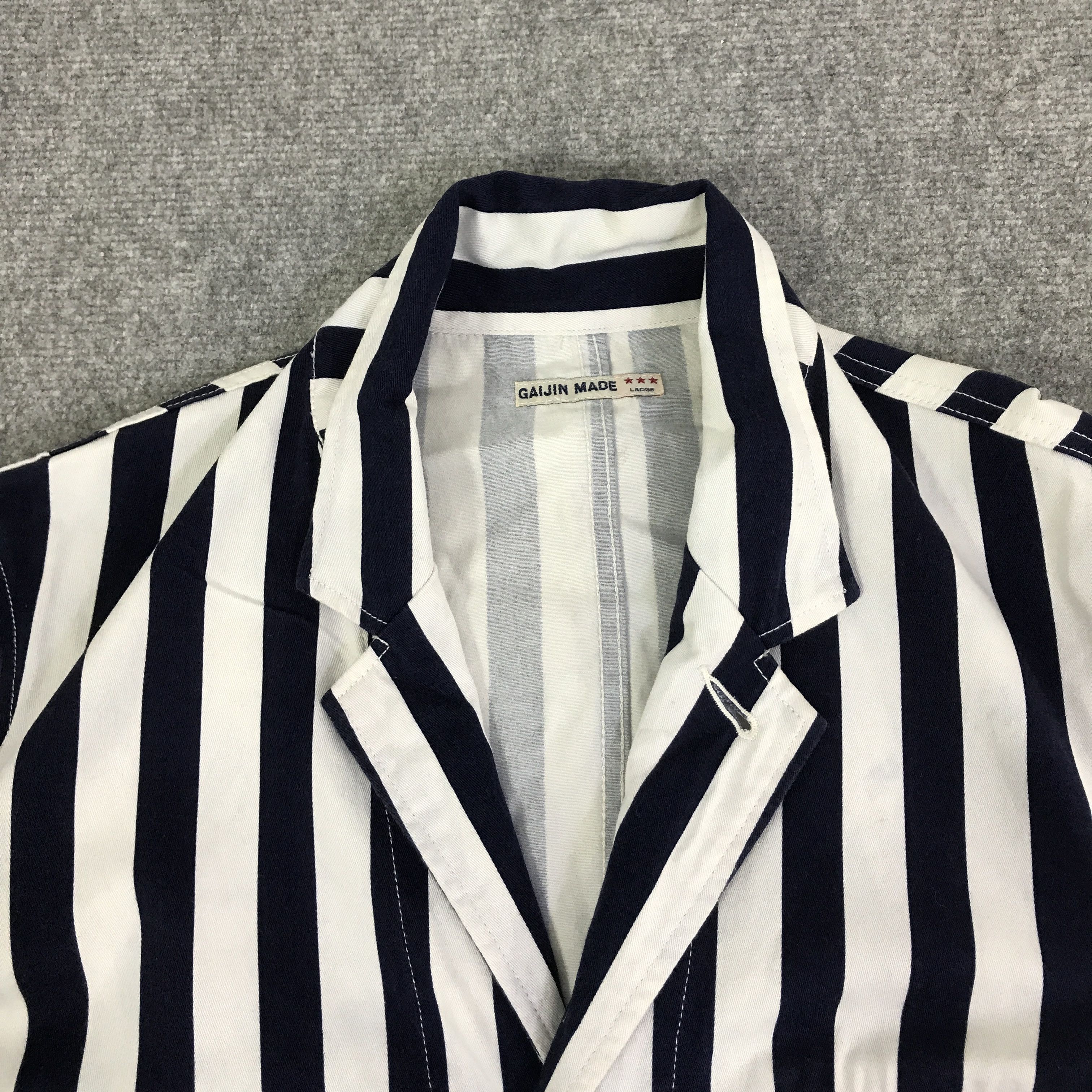 Japanese Brand GAIJIN MADE STRIPED BLAZER PARKAS JACKET K108B14 Size US L / EU 52-54 / 3 - 8 Thumbnail