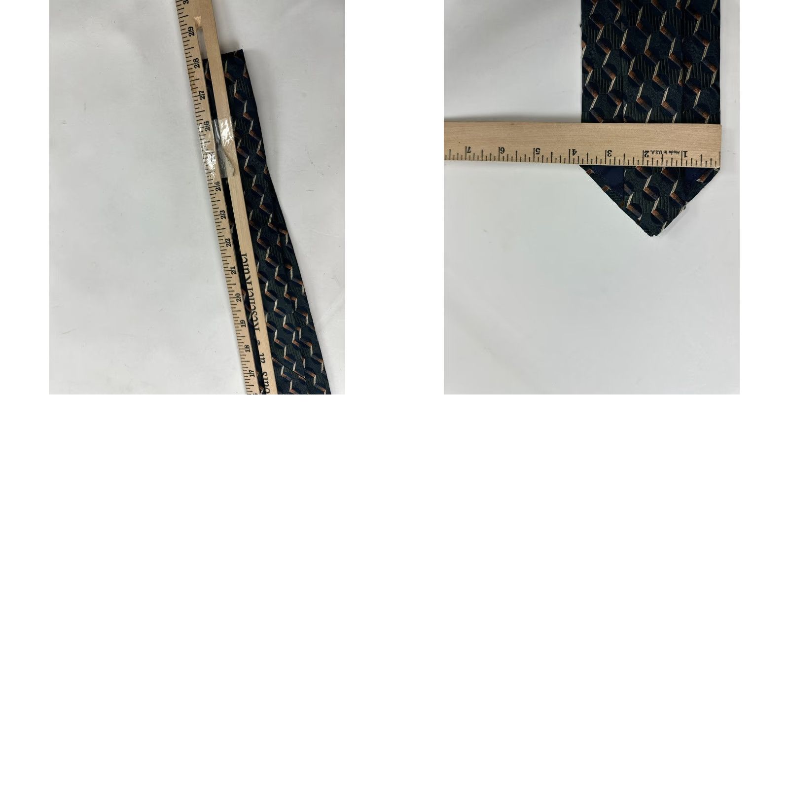 Ermenegildo Zegna VINTAGE Ermenegildo Zegna Neck Tie Men’s 56” Green Geometric Silk Italy Size ONE SIZE - 8 Thumbnail