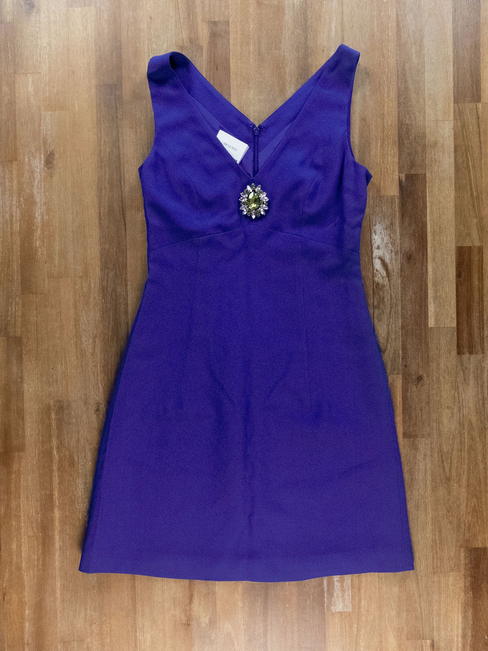 Moschino MOSCHINO Couture purple plunging neckline mini dress 40 Size M / US 6-8 / IT 42-44 - 1 Thumbnail