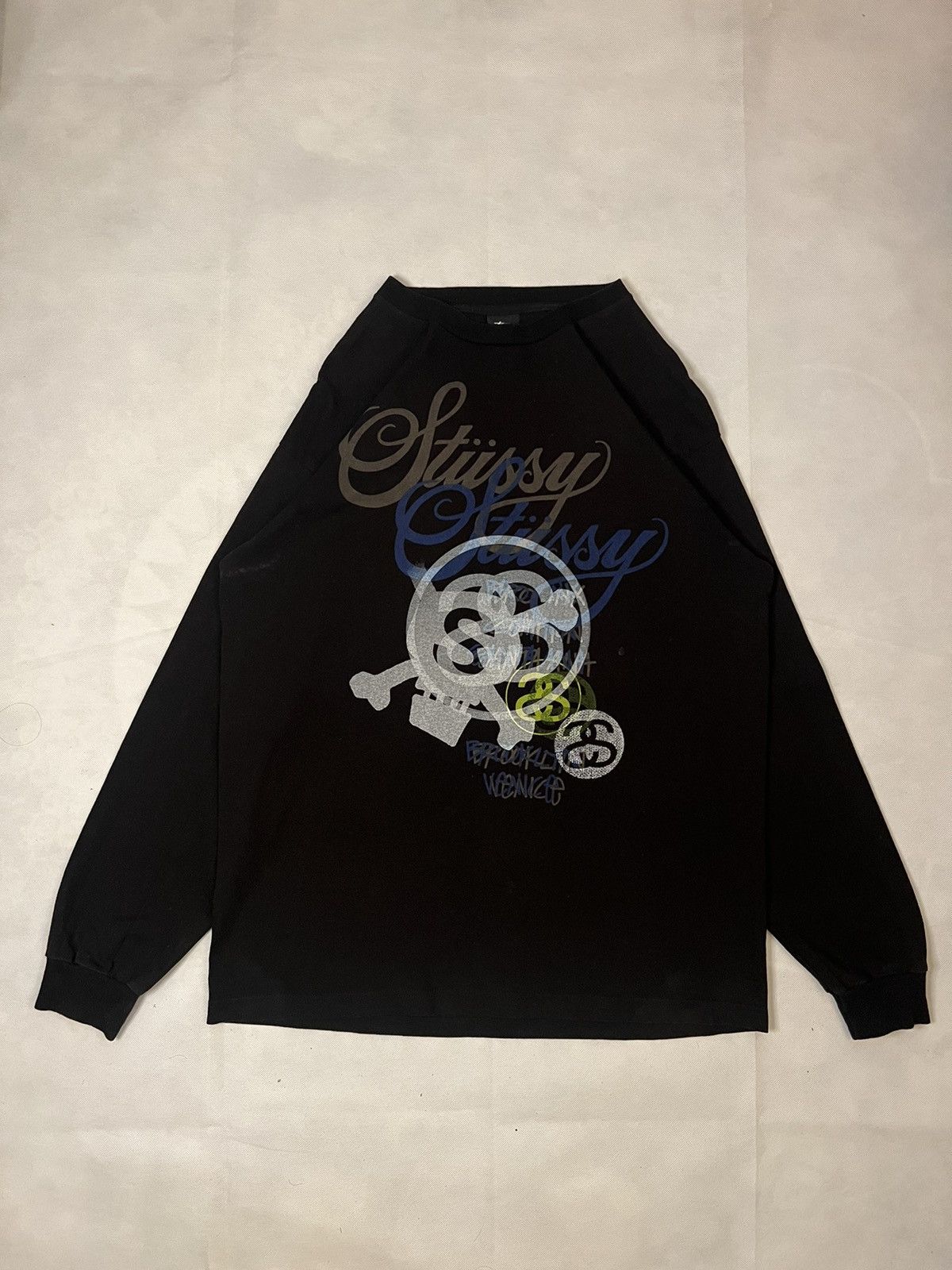 Stussy Vintage Stussy Skull Venice Brooklyn Black Tshirt Size US L / EU 52-54 / 3 - 1 Thumbnail
