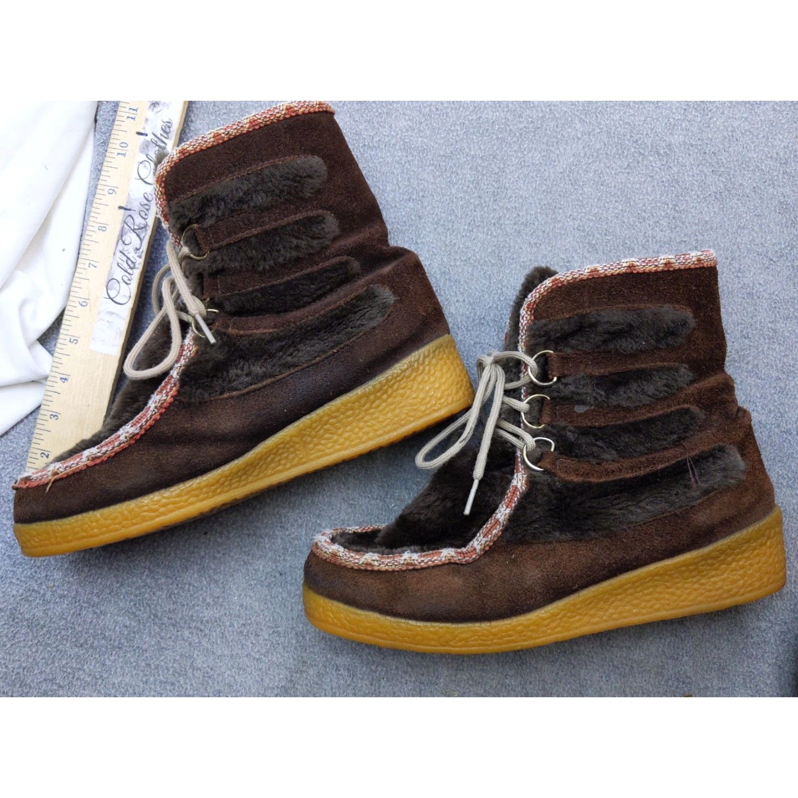 Vintage VINTAGE Northlanders Boots Womens 9 Brown Suede Shearling Lined Winter Lace Up Mens 9 Brown Suede Shearling Lined Winter Lace Up Size US 9 / IT 39 - 2 Thumbnail