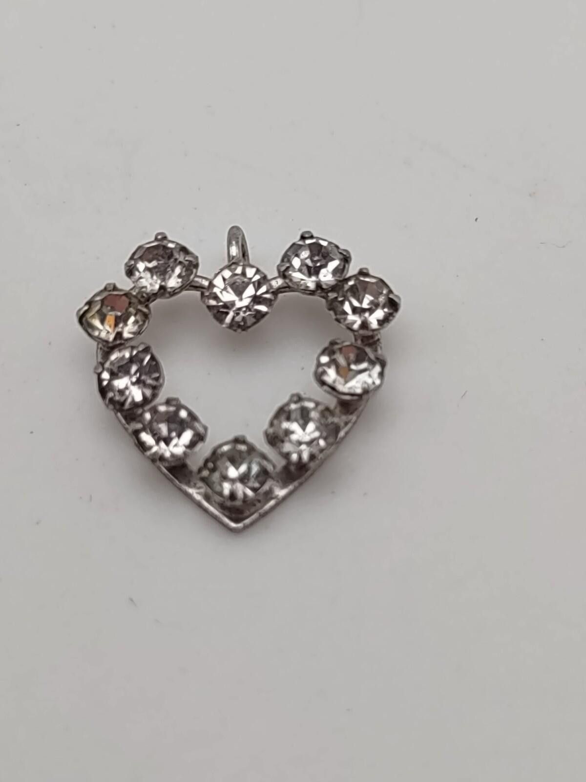 The Unbranded Brand Sterling Silver Heart CZ Pendant Small Open Heart Size ONE SIZE - 1 Thumbnail