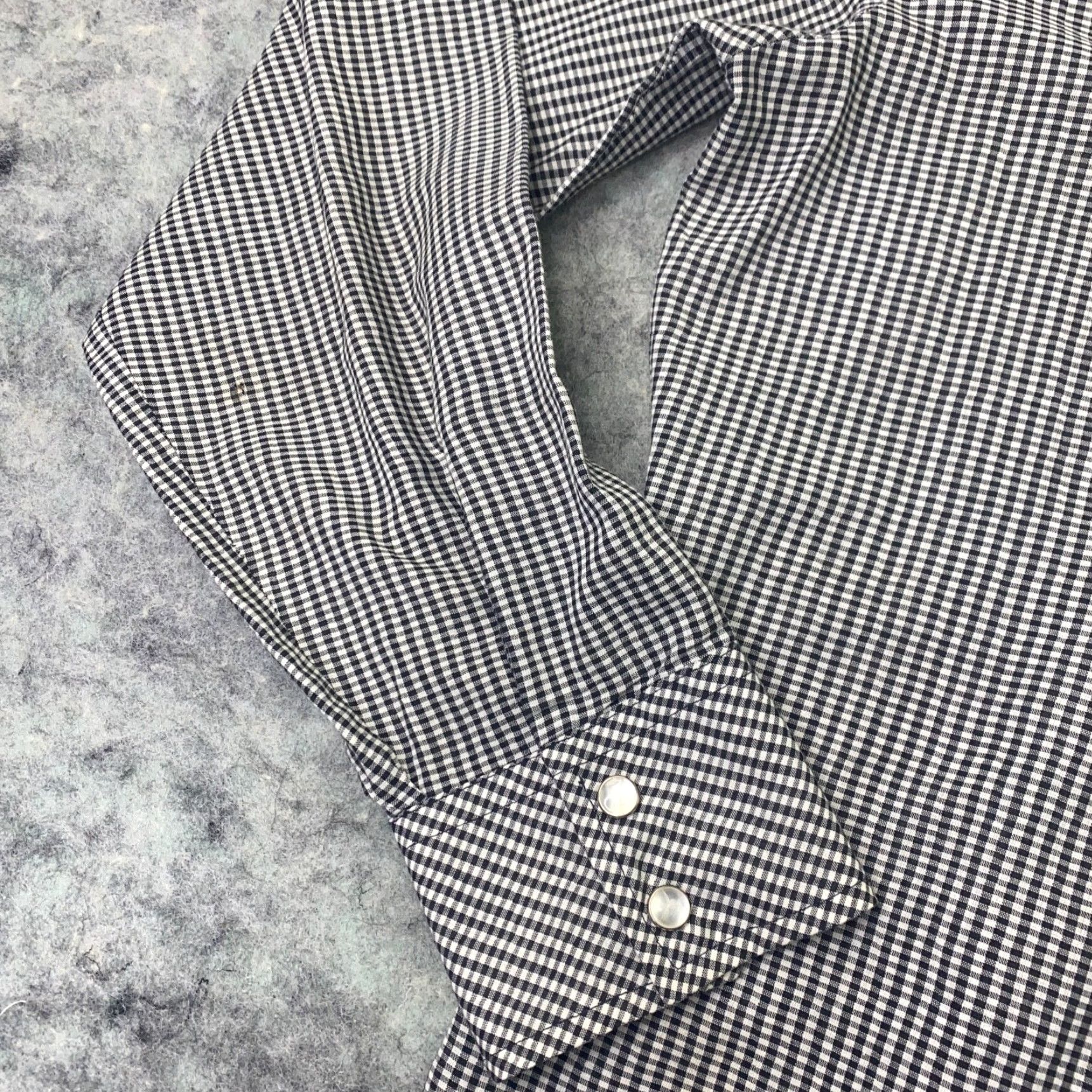 Vintage VINTAGE Campus Shirt Mens L Grey Check Gingham Western Casual Button-Up Size US L / EU 52-54 / 3 - 3 Thumbnail