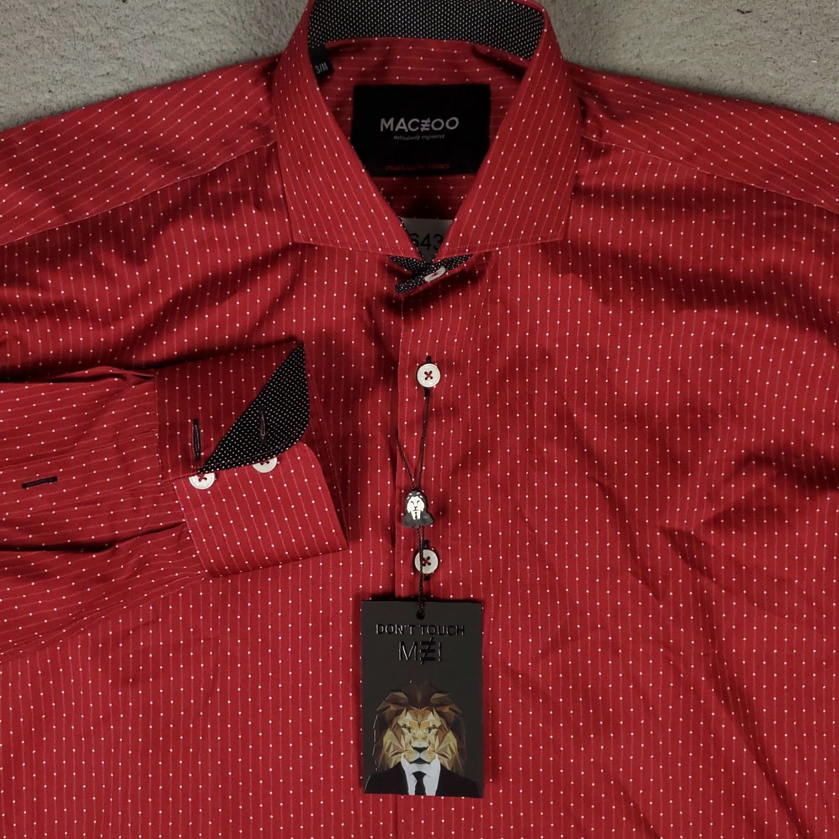 Maceoo Maceoo Shirt Mens Size Medium Red Striped Casual Button Up Long Sleeve - Button-Up, Cropped? Size US M / EU 48-50 / 2 - 2 Thumbnail
