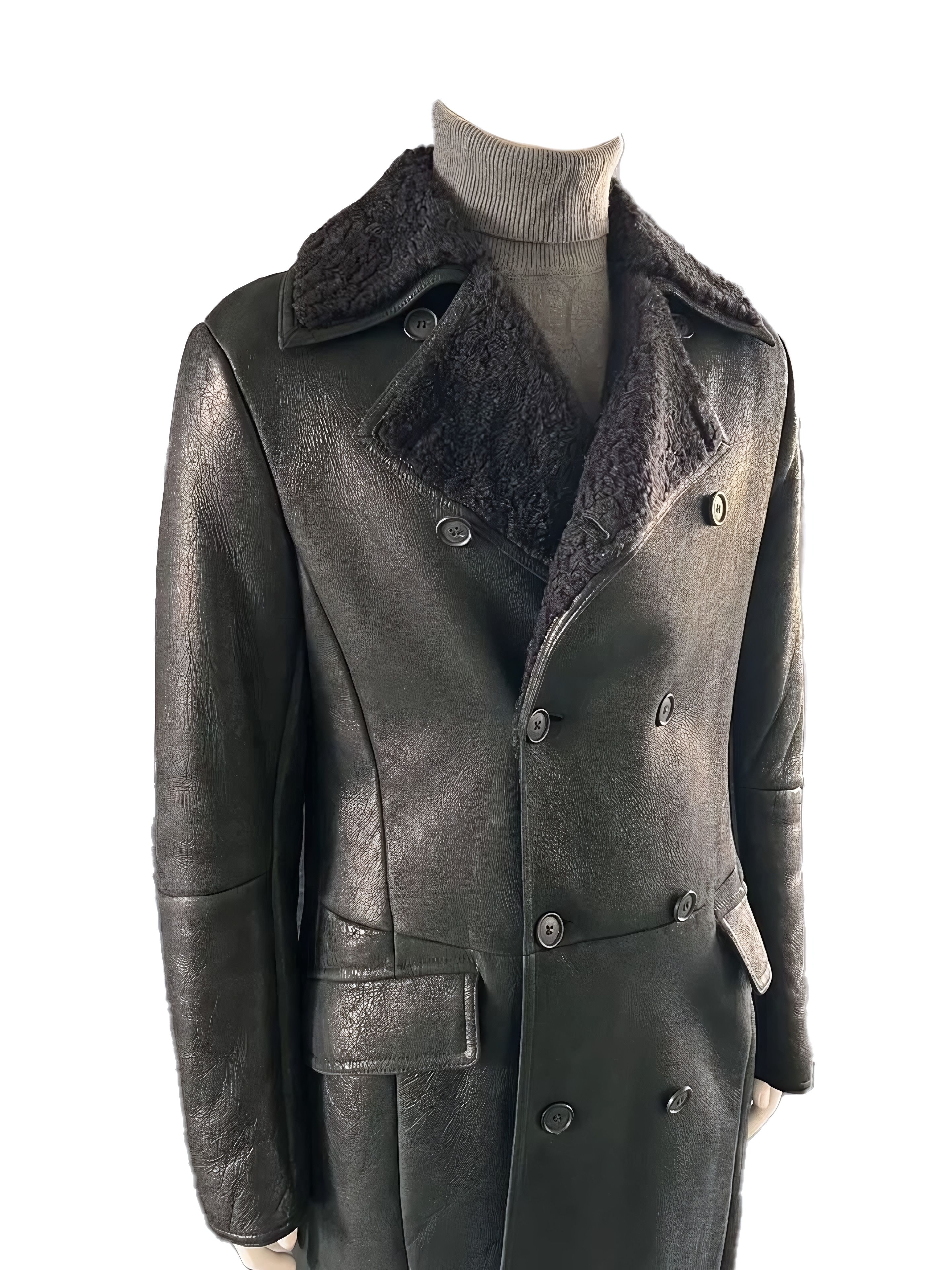 Pre-owned Miu Miu Sheep Shearling Coat Jacket In Black