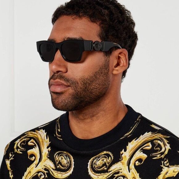 Versace Versace VE4479U 536087 Sunglasses Square Black Frame Size ONE SIZE - 3 Thumbnail