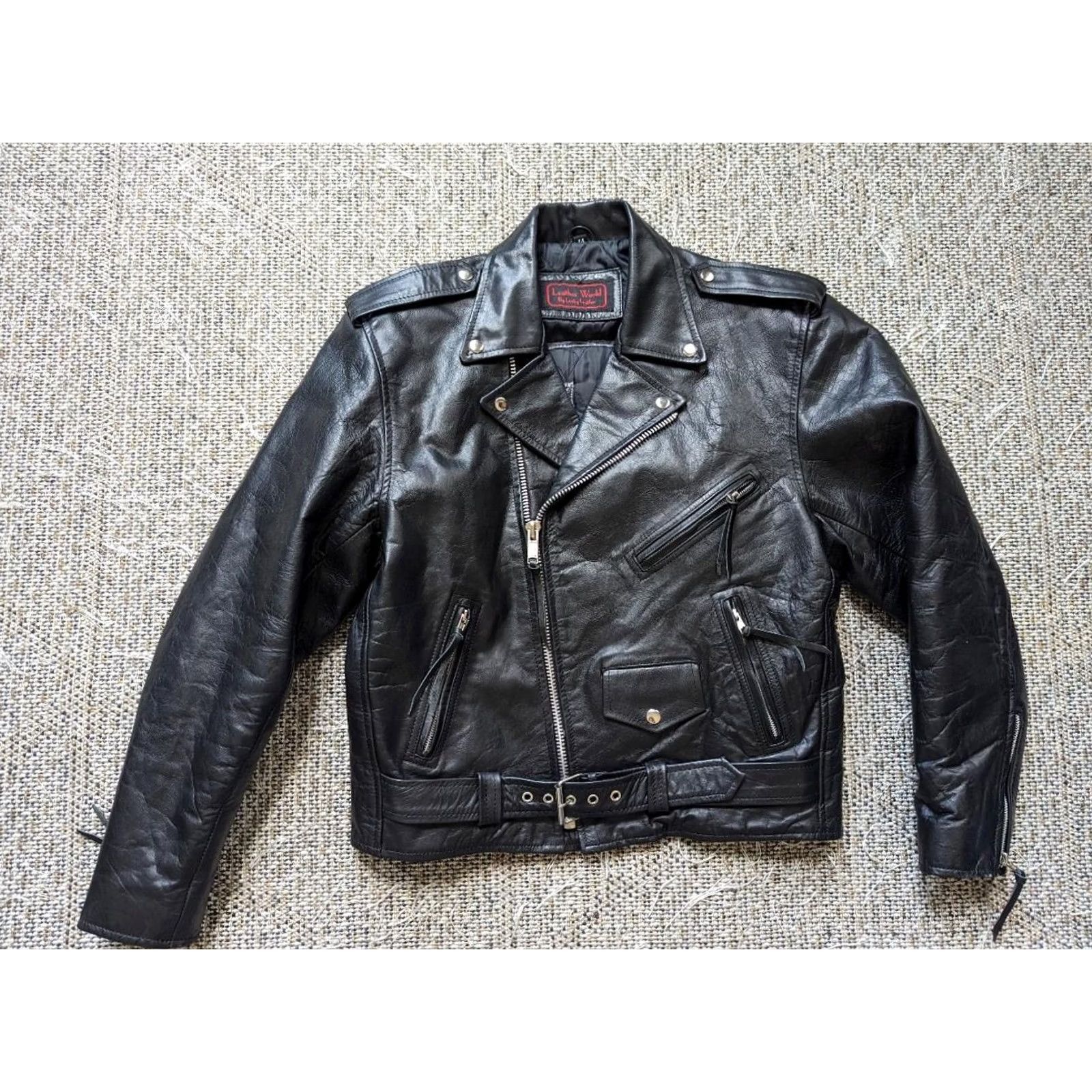 Vintage VINTAGE Geico black leather motorcycle jacket Lucky Leather L Mens 42-44 1990s Y2K style Size US L / EU 52-54 / 3 - 2 Thumbnail