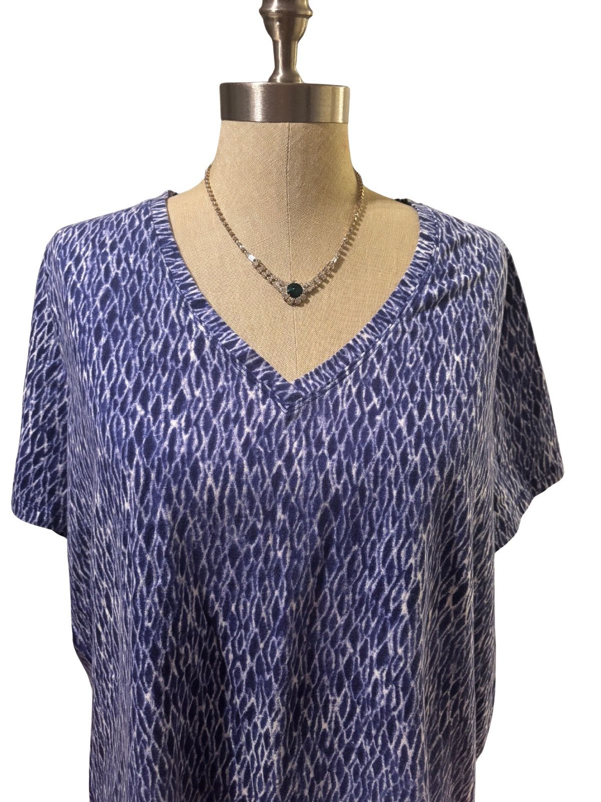 Michael Kors Women’s blue V-neck Top.wt5200 Size XXL / US 16-18 / IT 52-54 - 2 Thumbnail