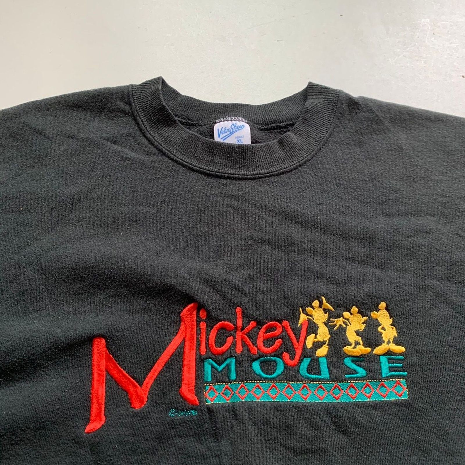Disney Vintage 90s Mickey Mouse Disney Crewneck XL Faded Black Rare Size US L / EU 52-54 / 3 - 2 Thumbnail