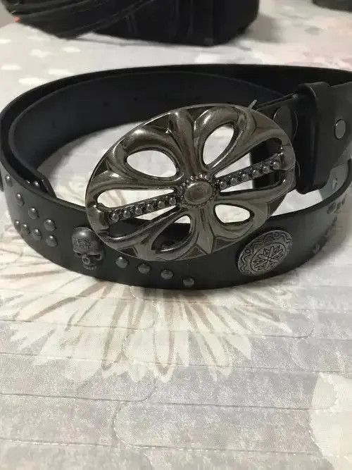 Japanese Brand Belt Bohemian Style Belt Skeleton Head Size 42 - 4 Thumbnail
