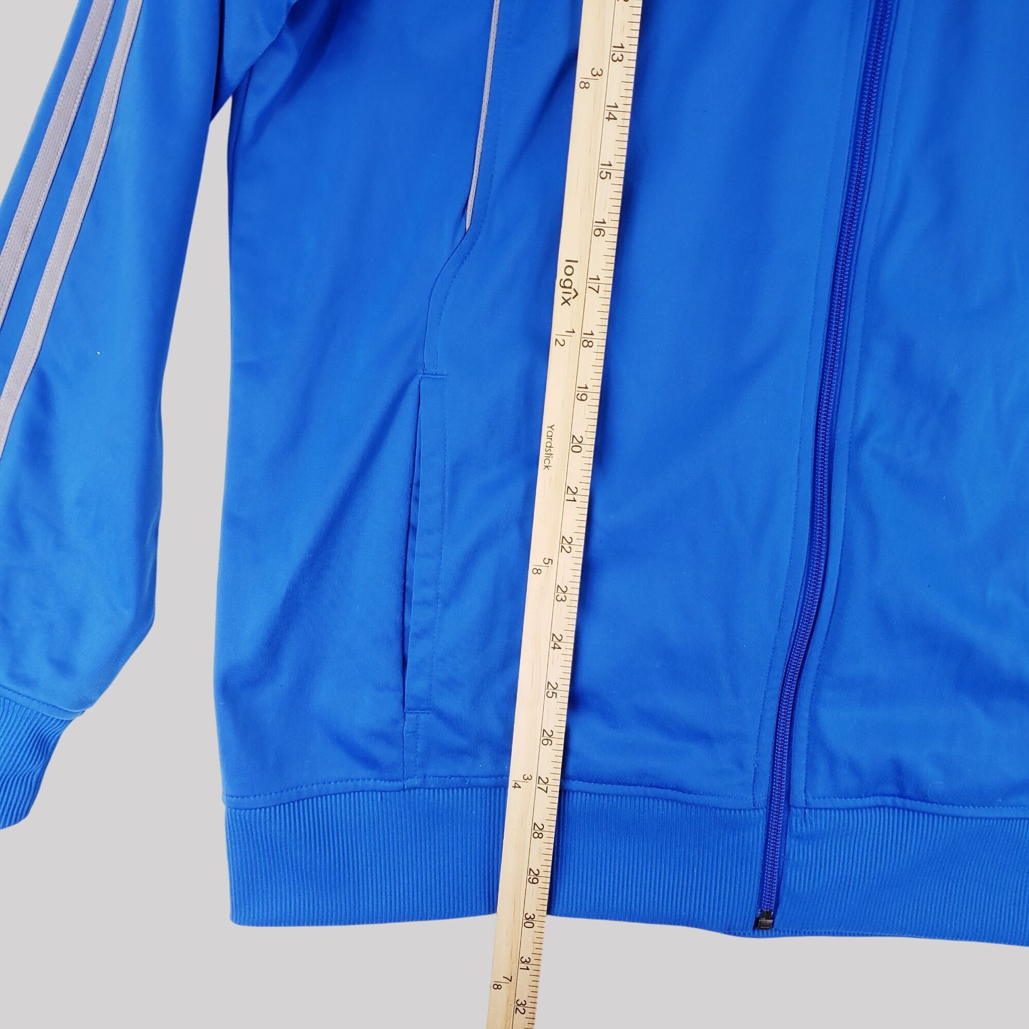 Adidas Adidas Blue Full-Zip Climalite Track Jacket With Striped Size US XL / EU 56 / 4 - 7 Thumbnail