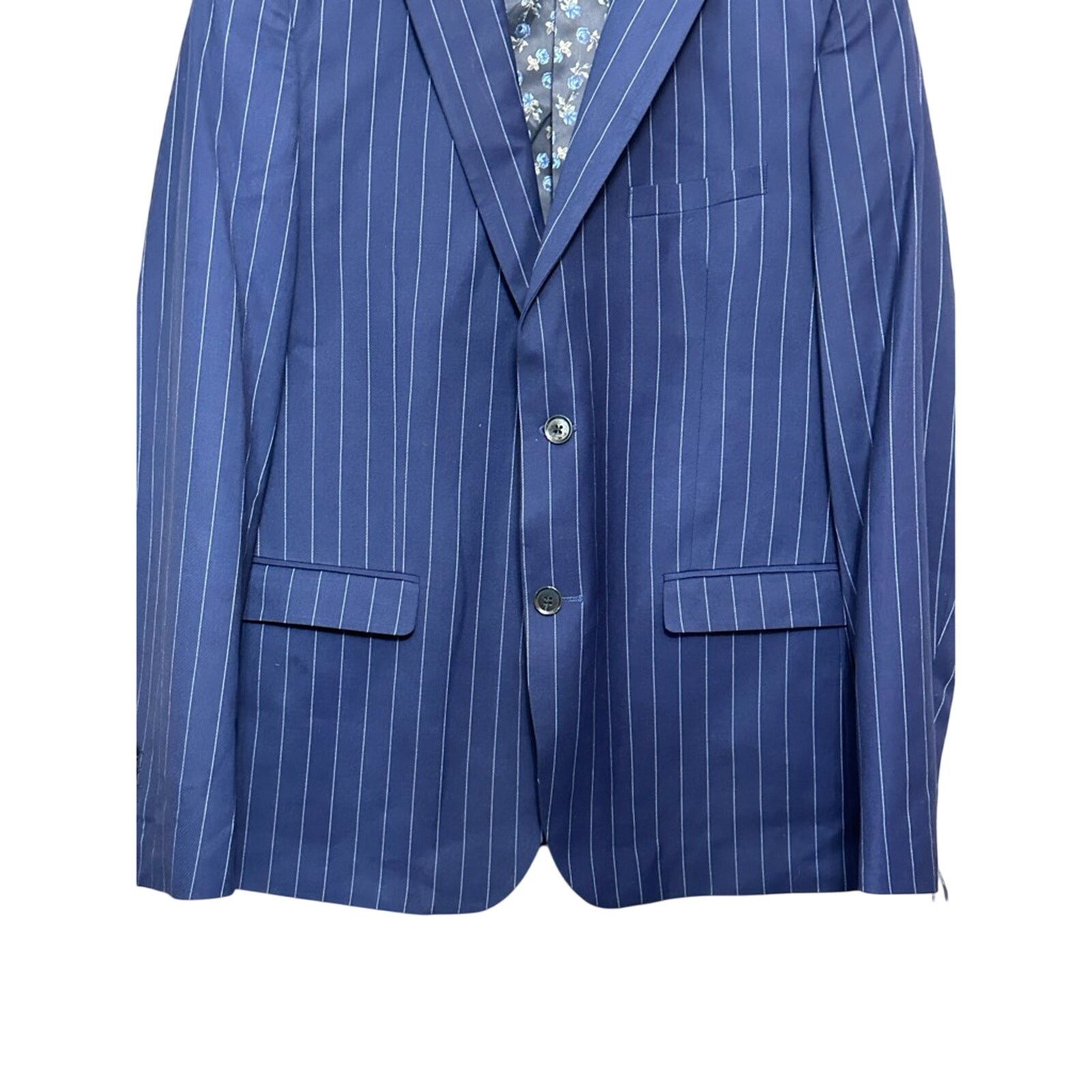 Other Soul Of London Stripe Two-Button Blazer Blue Men’s 46R NWOT Size 46R - 3 Thumbnail