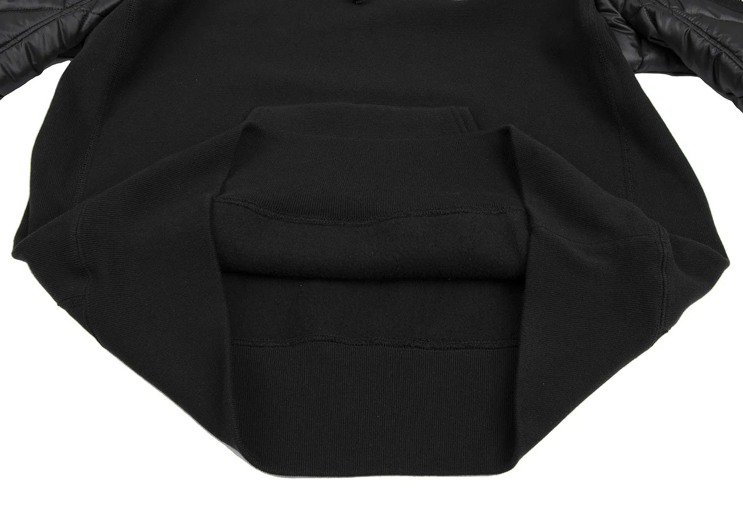 Junya Watanabe Black Quilted Sleeve Custom Sweatshirt Parka M Size US M / EU 48-50 / 2 - 12 Thumbnail