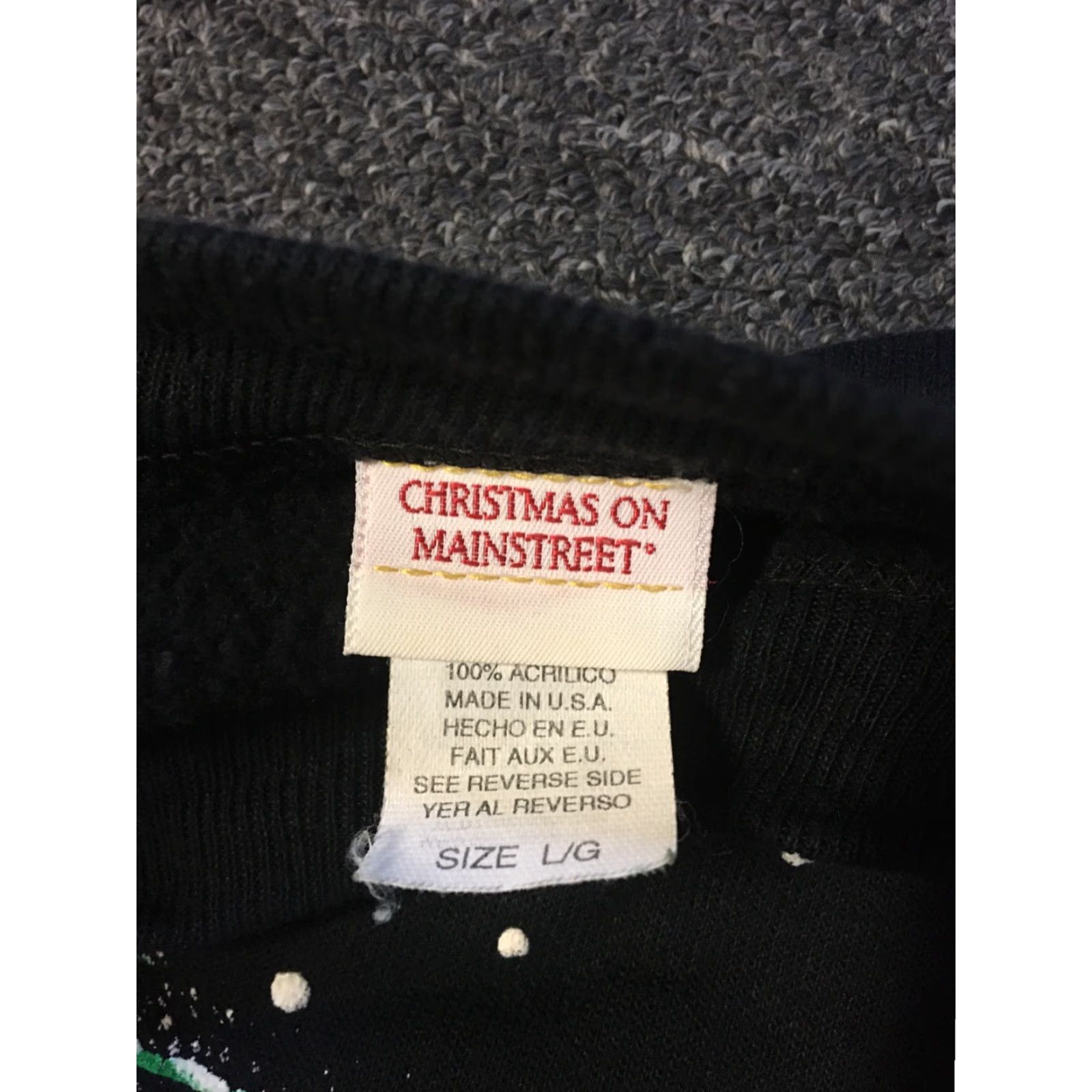 Vintage VINTAGE Christmas On Mainstreet Sweatshirt Men L Black Cardinal Bird Art 90s Snow Vaporwave 80s Santa Glitter Pullover USA Size L Size US L / EU 52-54 / 3 - 6 Thumbnail