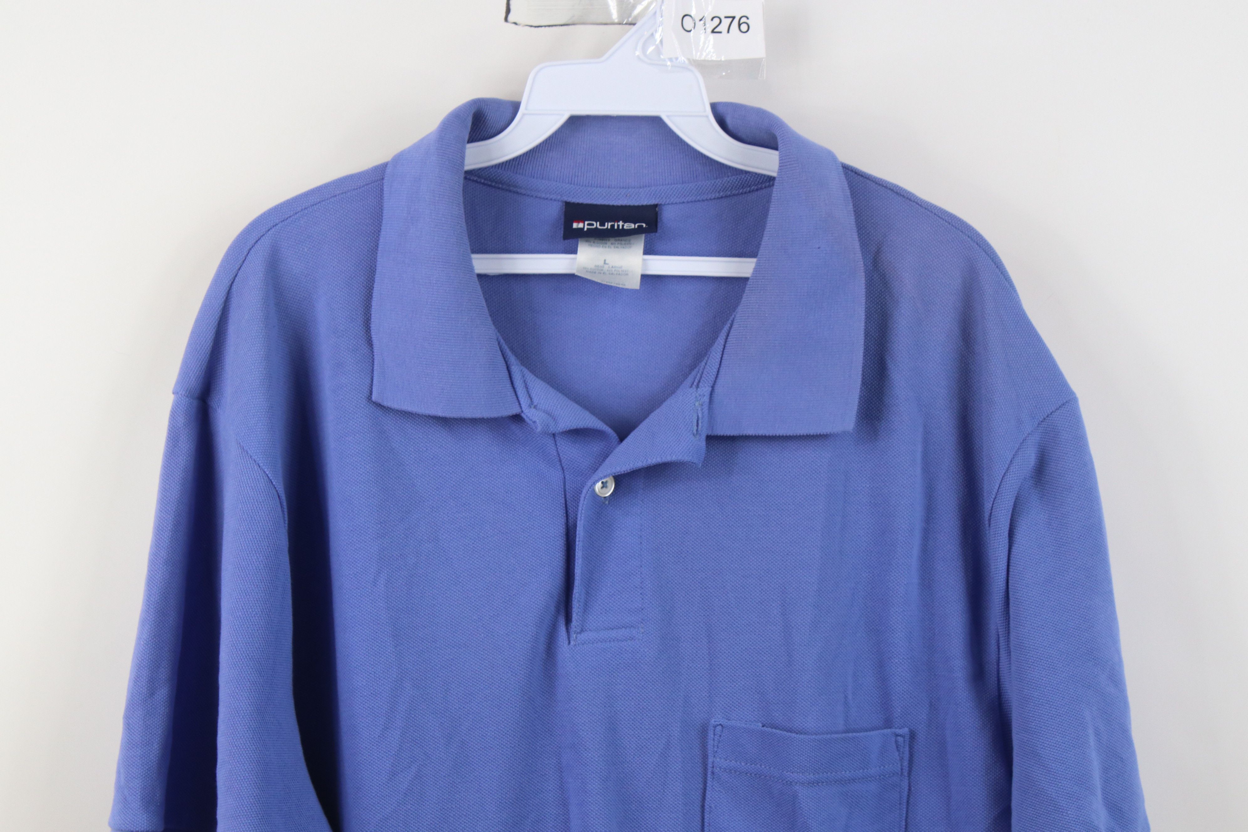 Vintage Vintage 90s Streetwear Blank Pique Cotton Knit Golf Polo Size US L / EU 52-54 / 3 - 2 Thumbnail