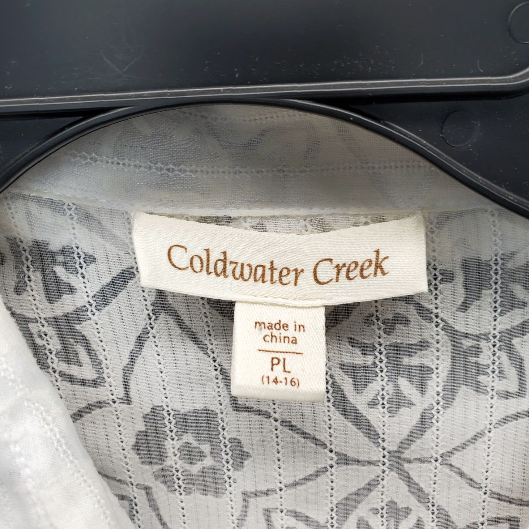 Coldwater Creek Coldwater Creek Shirt Womens PL White Floral Short Sleeve Button Front Size L / US 10 / IT 46 - 5 Thumbnail