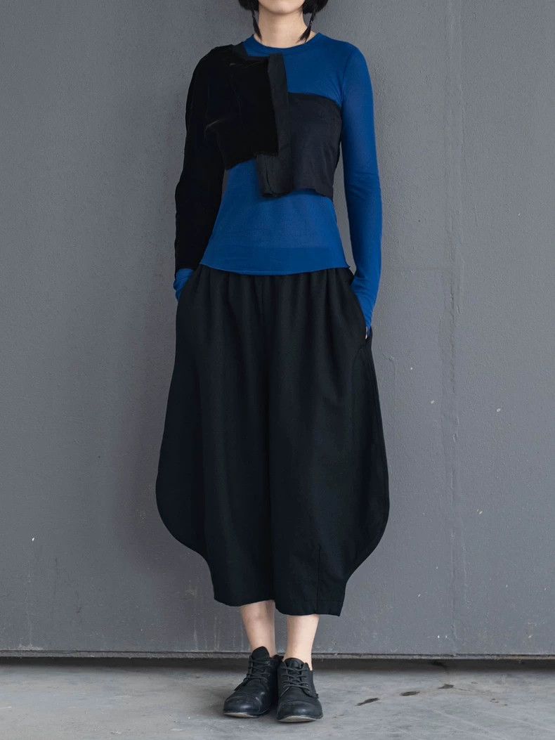 Comme des Garcons Comme Des Garcons Velvet paneled asymmetric top Size M / US 6-8 / IT 42-44 - 1 Thumbnail