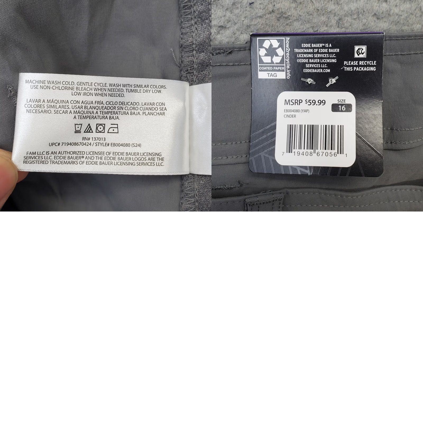 Eddie Bauer Eddie Bauer Womens Size 16 Gray Cargo Pocket Shorts Stretch 5 Inseam Casual Travel Outdoor Size 38" / US 16 / IT 52 - 8 Thumbnail