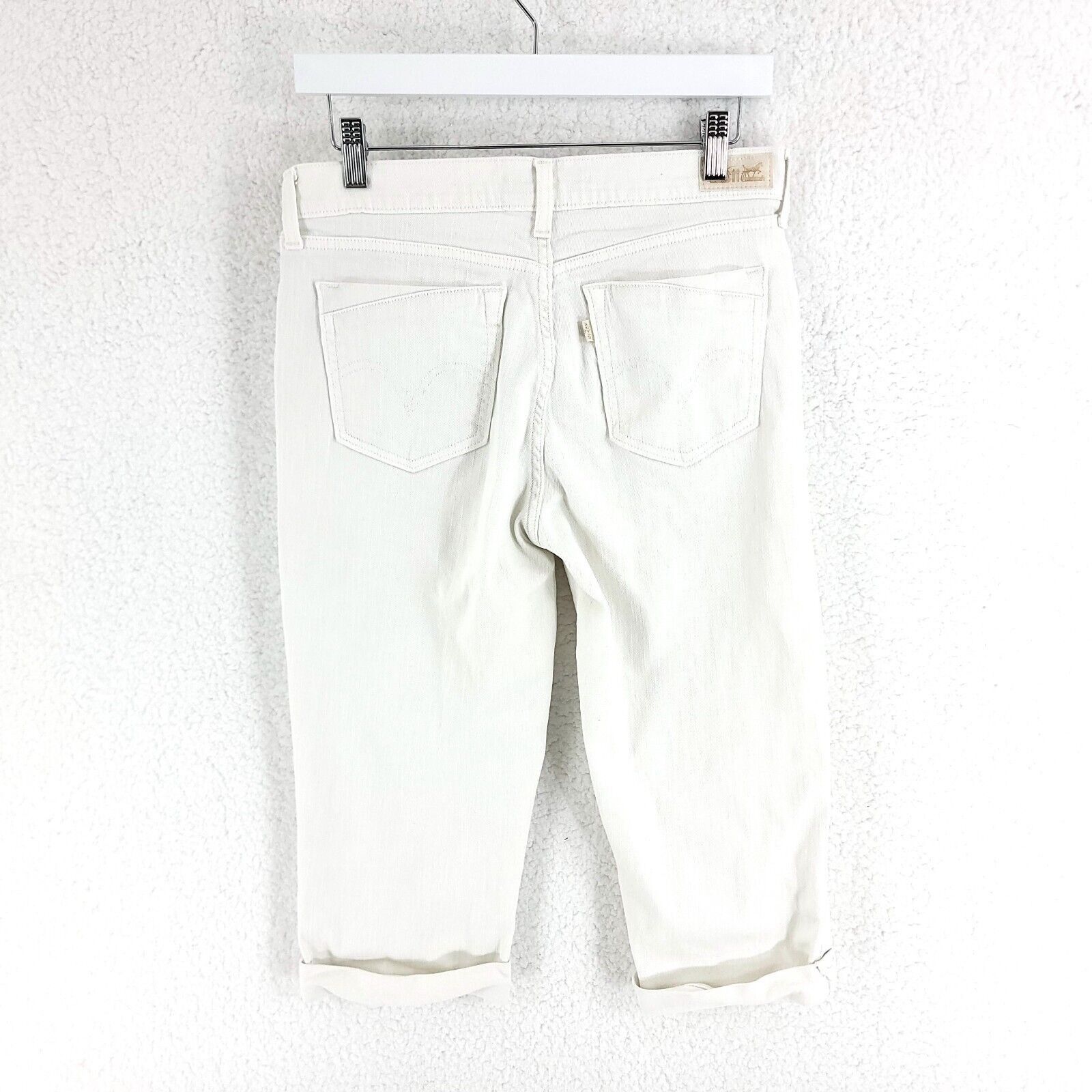 Levi's Levi's White Denim Capri Mid Rise Size 6 Jeans 29/18 Size 28" / US 6 / IT 42 - 4 Thumbnail