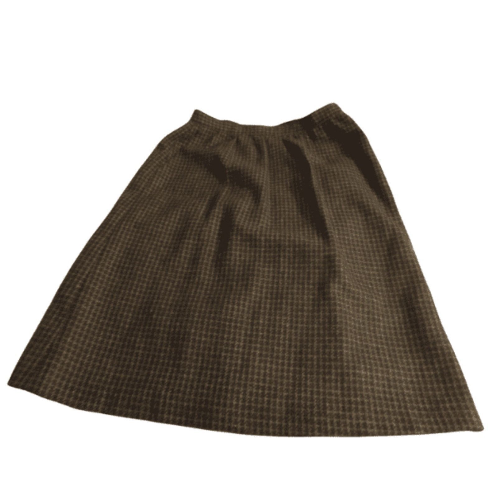 Other Vintage Wool Blend Houndstooth A-Line Skirt Harrington 16 Size 38" / US 16 / IT 52 - 2 Thumbnail