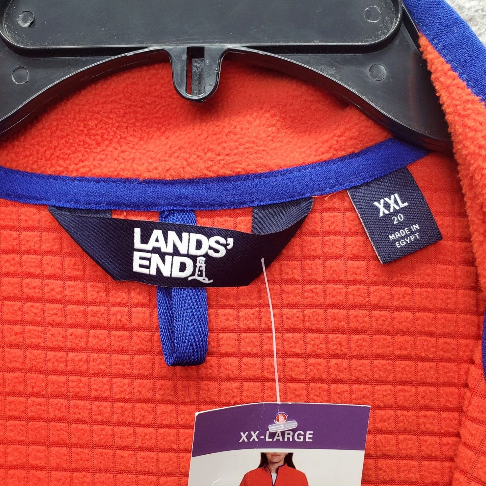Lands' End Lands' End Grid Fleece Jacket Womens XXL Orange Lightweight Full Zip Size XXL / US 16-18 / IT 52-54 - 5 Thumbnail