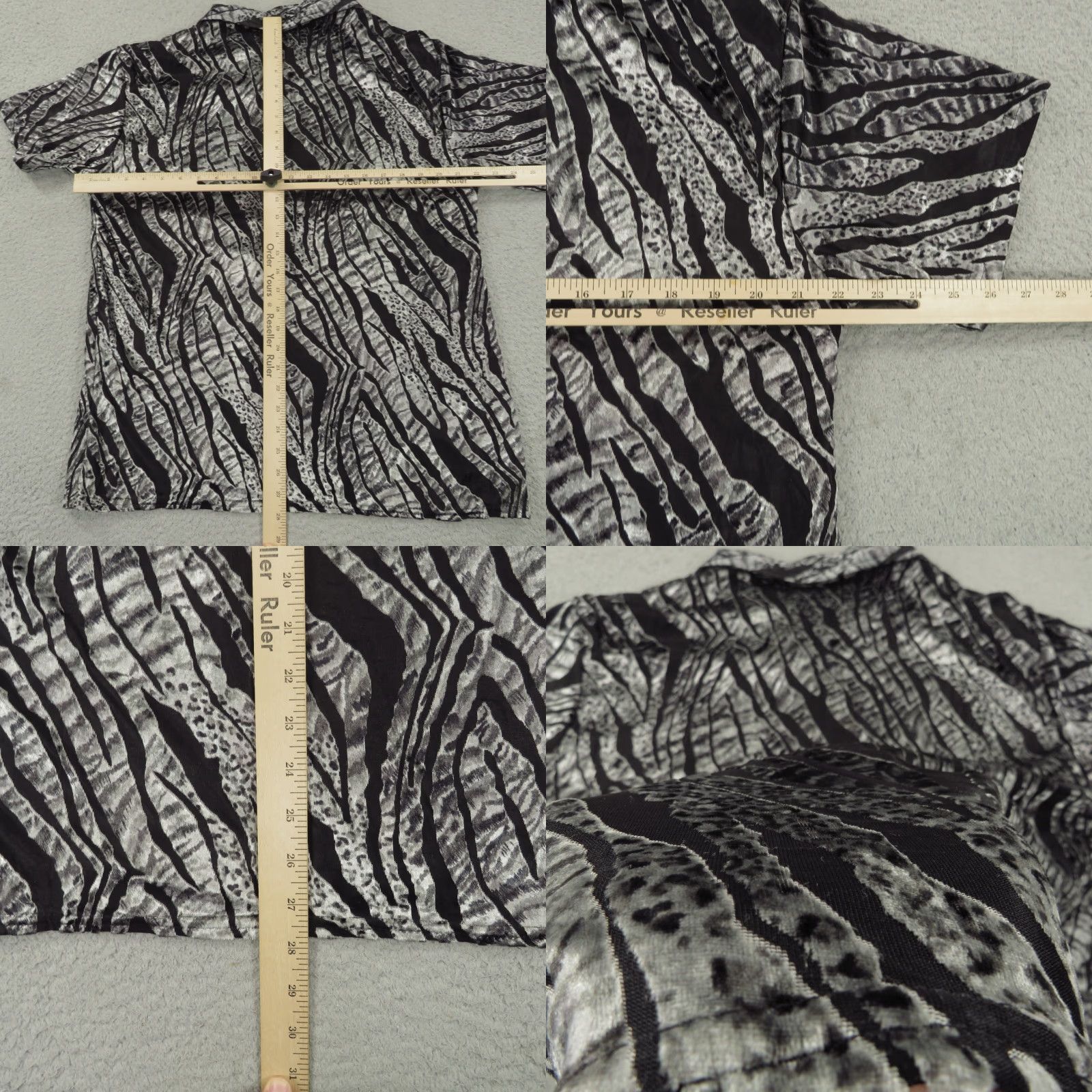 Vintage VINTAGE Positano Shirt Mens XL Silver Black Tiger Stripe Disco Club Raver EDM USA Size US XL / EU 56 / 4 - 8 Thumbnail
