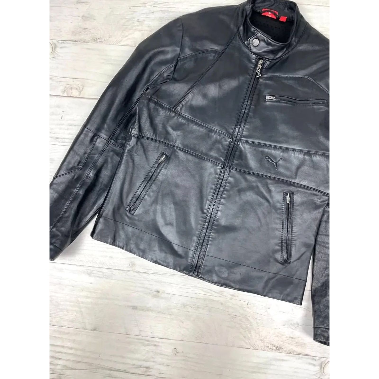 Puma PUMA Motorcycle Jacket Leather Big Logo Racing Moto Bike Y2K Men Size M Black Size US M / EU 48-50 / 2 - 5 Thumbnail