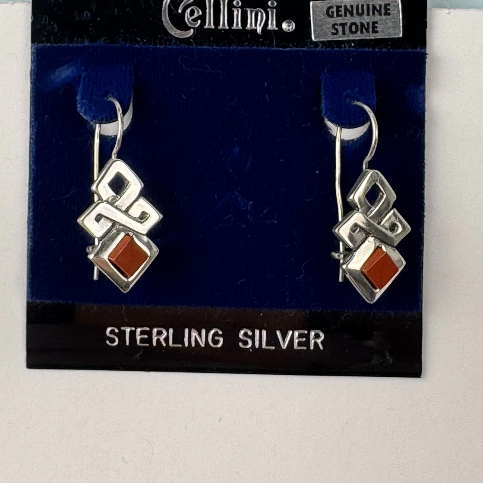 Other Sterling Silver Orange Dangle Drop Filigree Earrings Size ONE SIZE - 2 Thumbnail