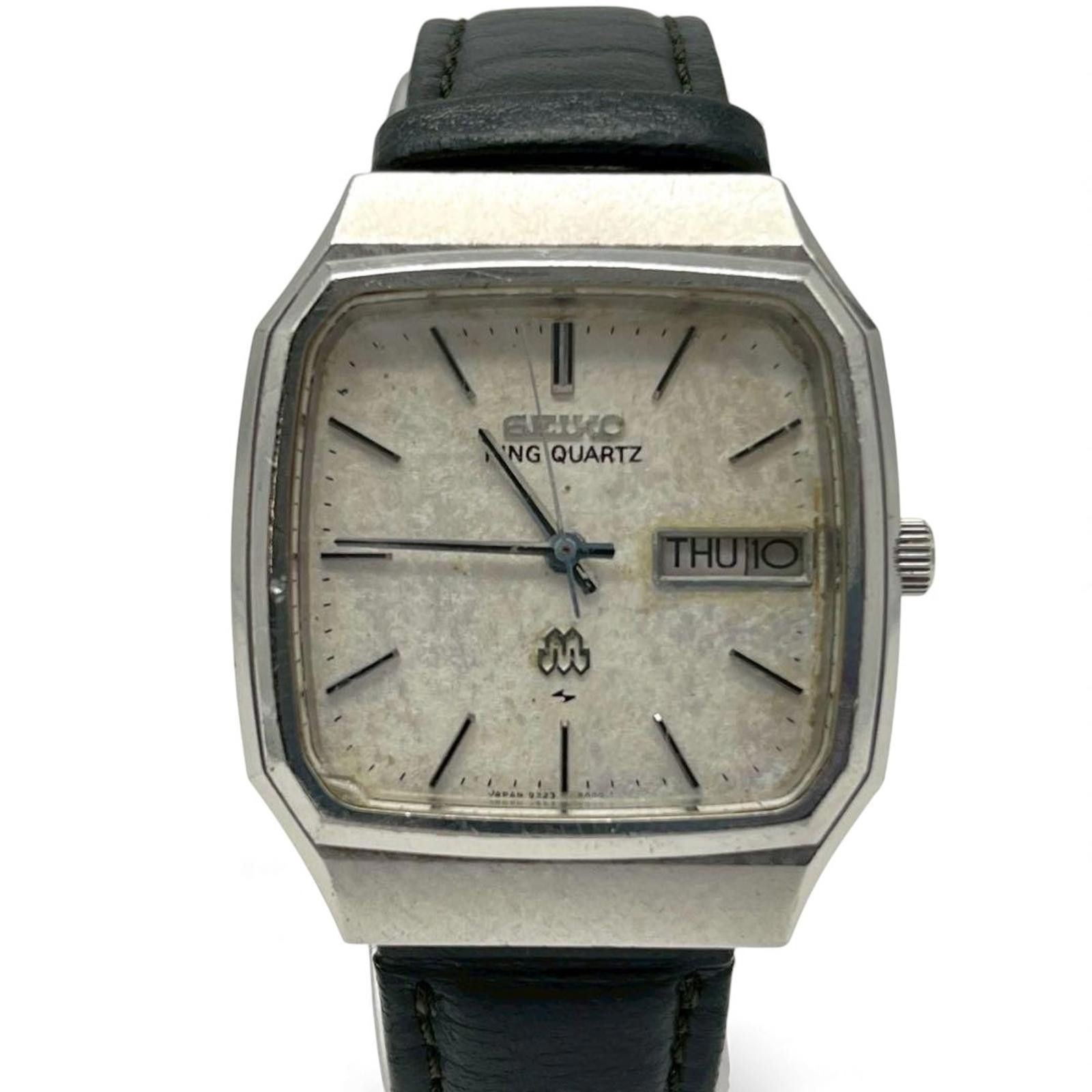 Seiko Seiko - Vintage Quartz Men's Watch with Black Leather Strap Size ONE SIZE - 3 Thumbnail