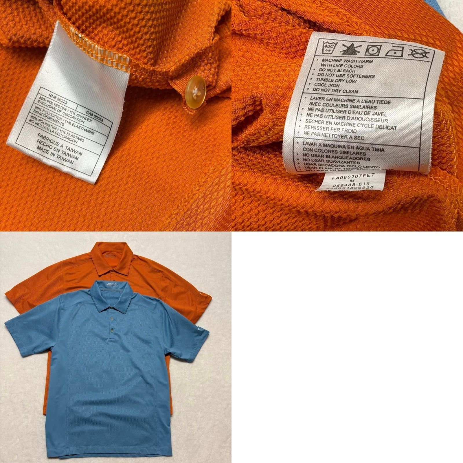 Nike Nike Golf Dri-Fit Performance Polo M Embroidered Swoosh Orange Blue Shirt Mens Size US M / EU 48-50 / 2 - 9 Thumbnail