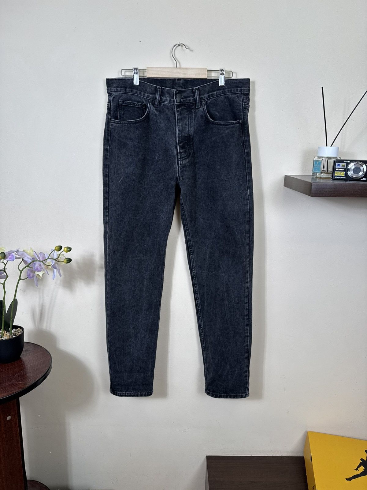 Carhartt Wip Carhartt WIP Newel Pants Denim Men Black 31 L Washed Jeans Size US 31 - 8 Thumbnail