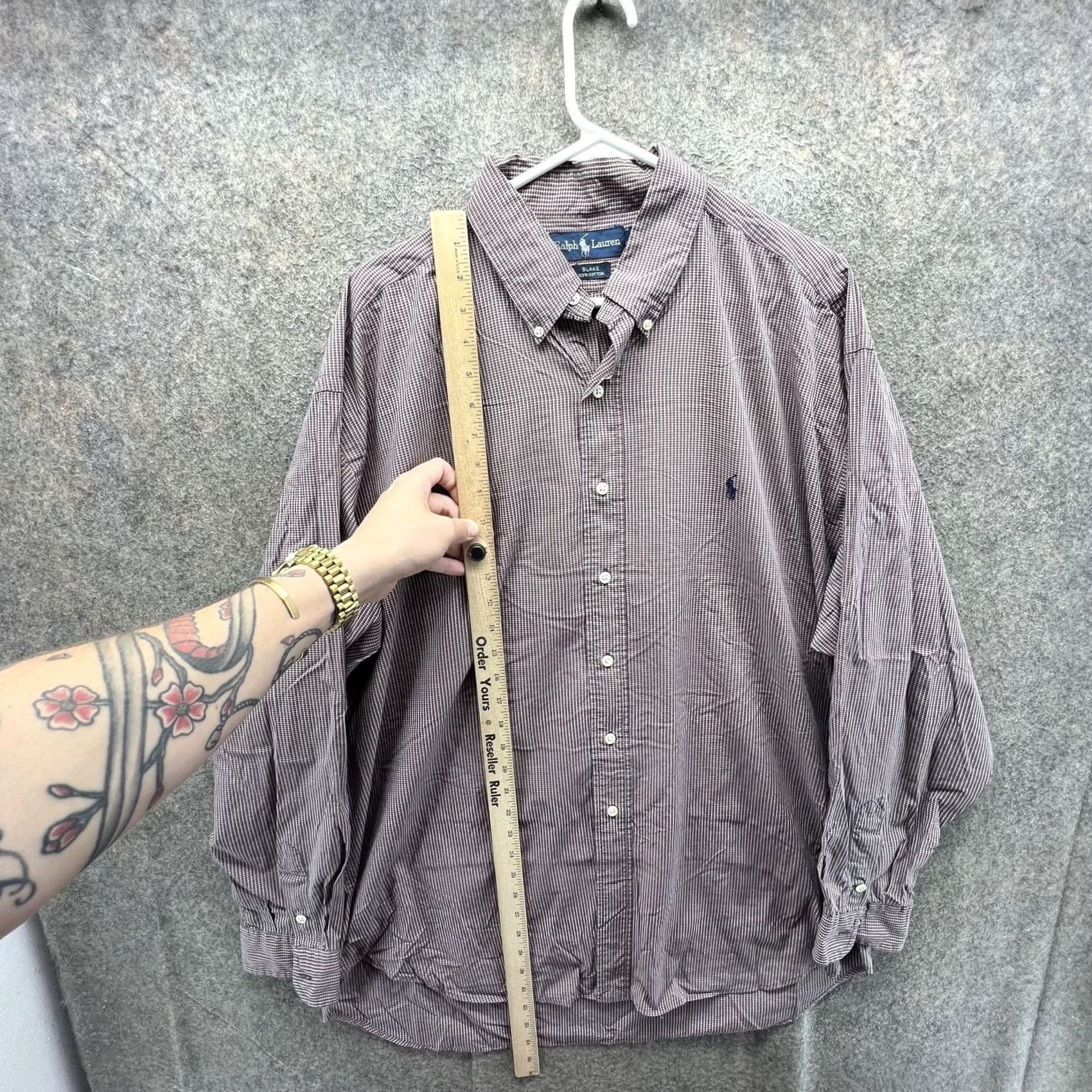 Ralph Lauren VINTAGE Ralph Lauren Shirt Mens XL Red Check Button Front Woven Gingham Oxford Size US XL / EU 56 / 4 - 4 Thumbnail