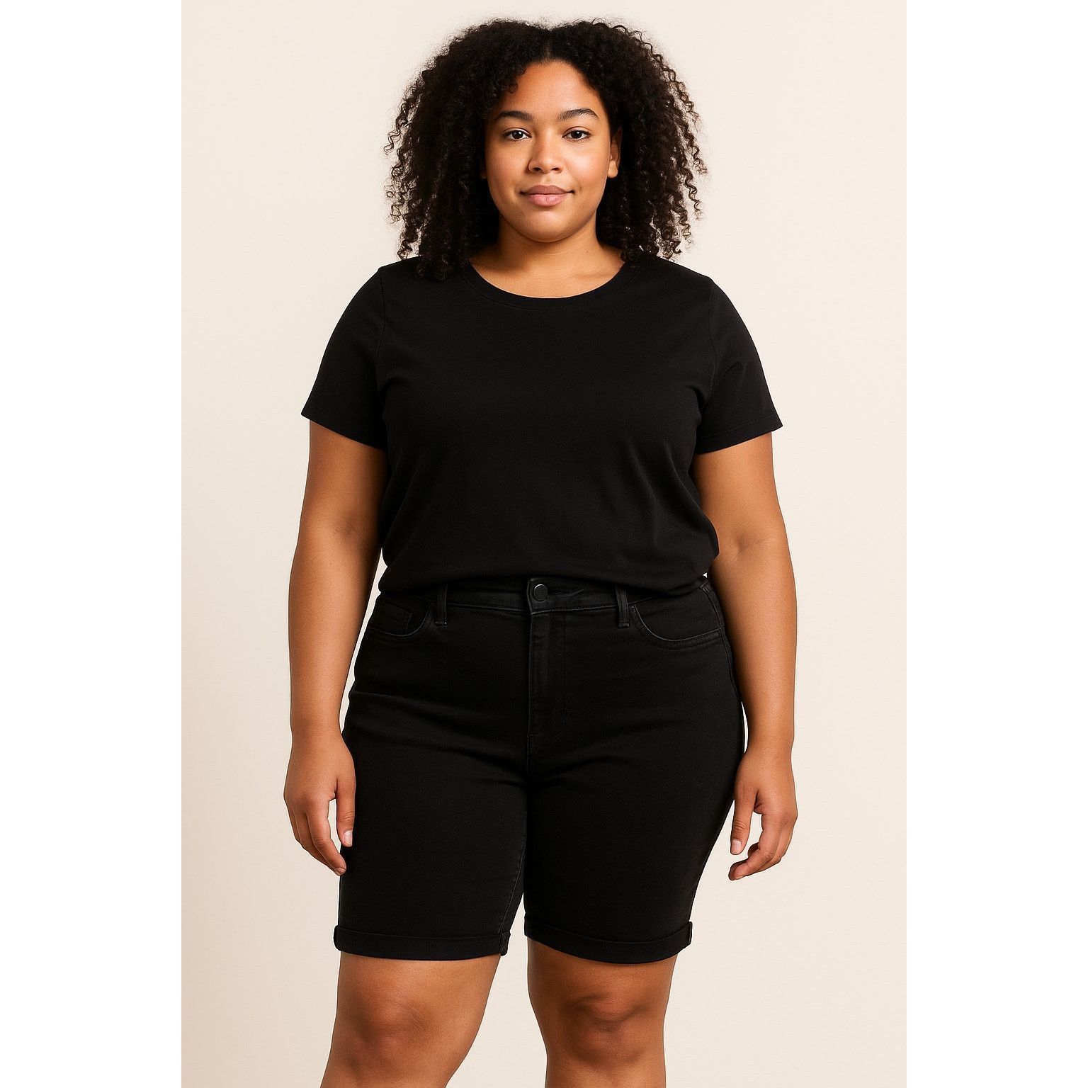 Other Black Denim Bermuda Shorts Terra & Sky Size 0X (14W) Stretch Size 38" / US 16 / IT 52 - 1 Thumbnail