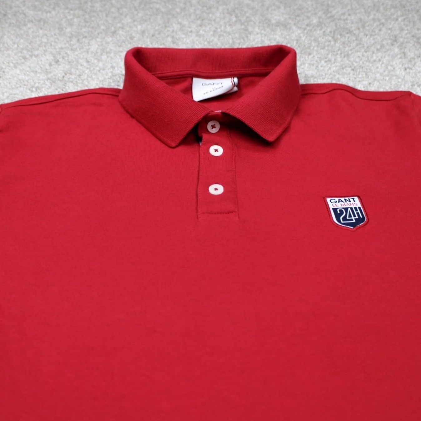 Gant GANT x LeMans Polo Shirt Mens XL Red Cotton Stretch Short Sleeve Pullover Polo Shirt Size US XL / EU 56 / 4 - 6 Thumbnail