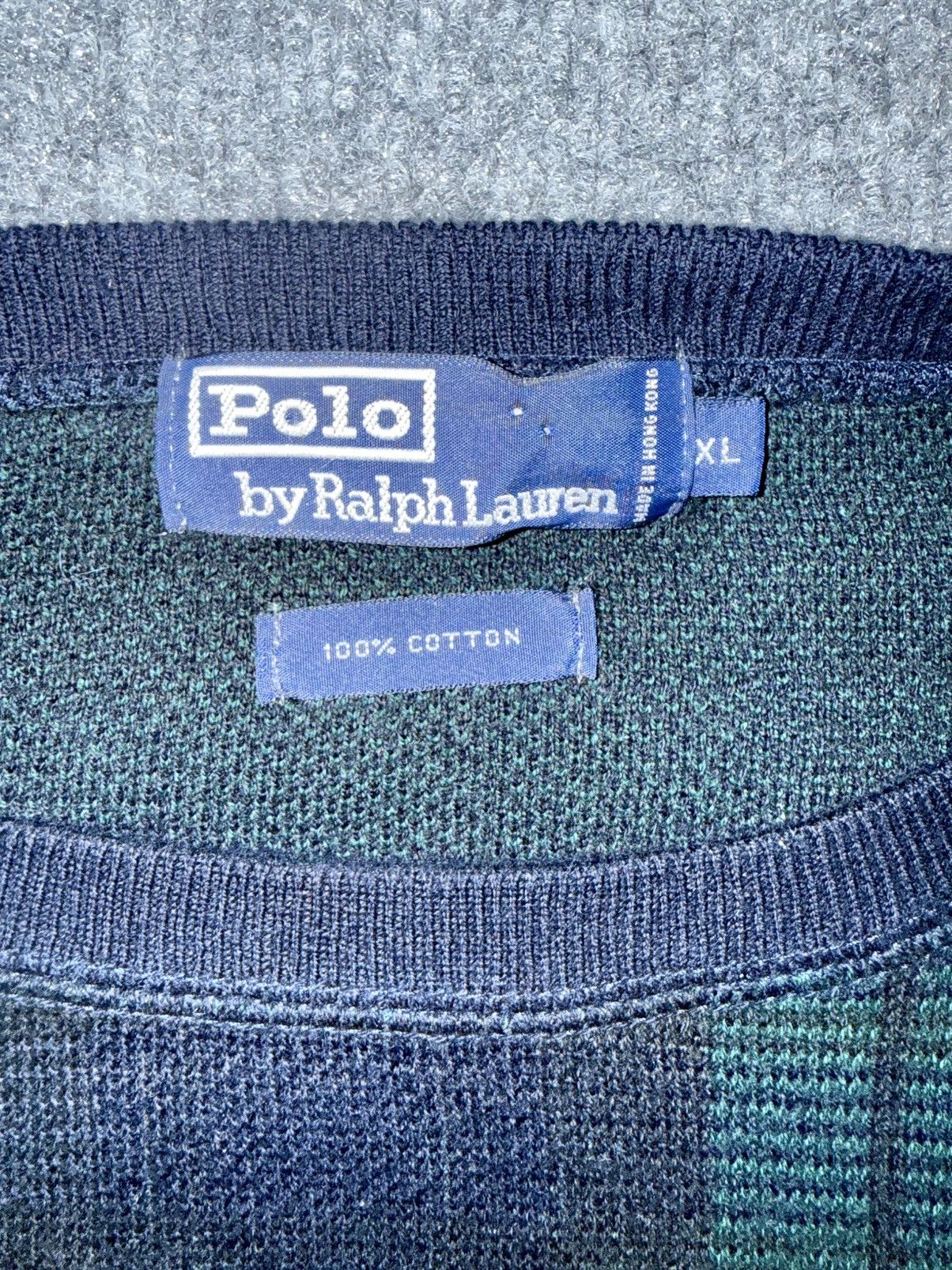 Polo Ralph Lauren Vintage Polo by RL Plaid “Polo Tennis” Cotton Knit Sweater Size US XL / EU 56 / 4 - 4 Thumbnail