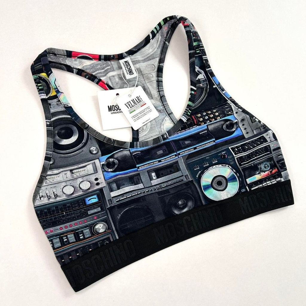 Moschino NWT Moschino electronics print racerback sports bra Size ONE SIZE - 1 Thumbnail