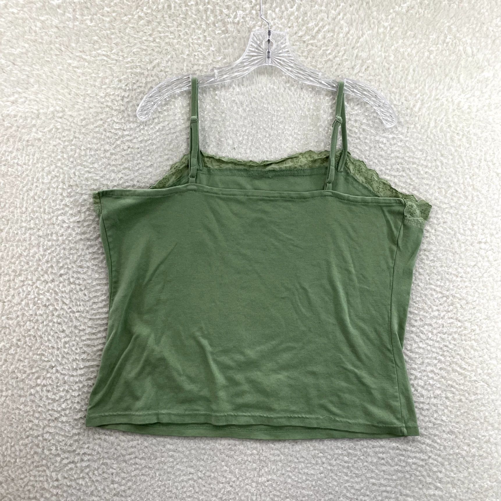 Vintage VINTAGE Y2K Camisole Tank Top Matcha Green Square Neck Boho Fairy Grunge Shirt 22W Plus Women’s Green Size 3XL / US 20-22 - 2 Thumbnail