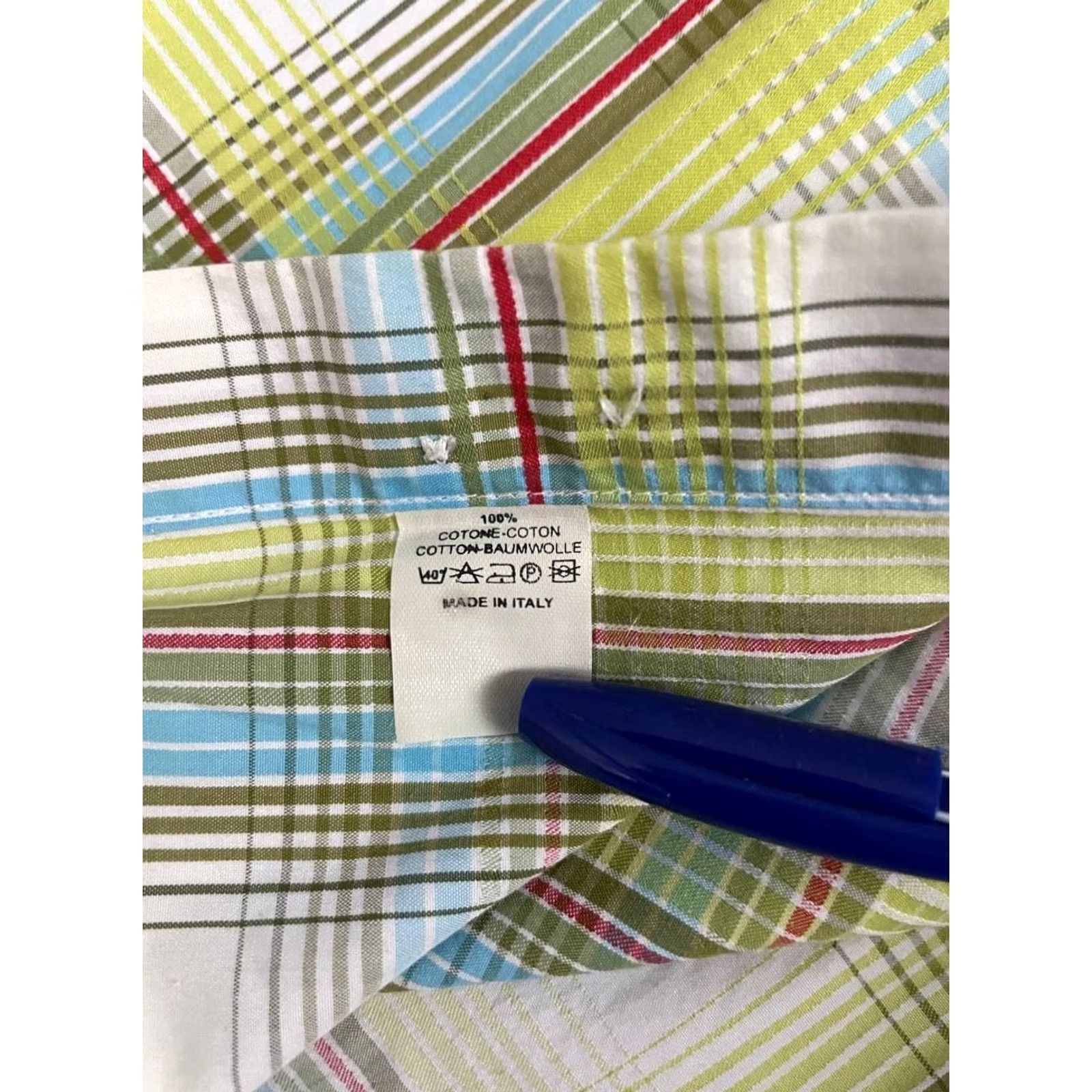 Etro Etro Milano Mens Button-Up Shirt 40 Yellow Plaid Cotton Long Sleeve Size US L / EU 52-54 / 3 - 6 Thumbnail