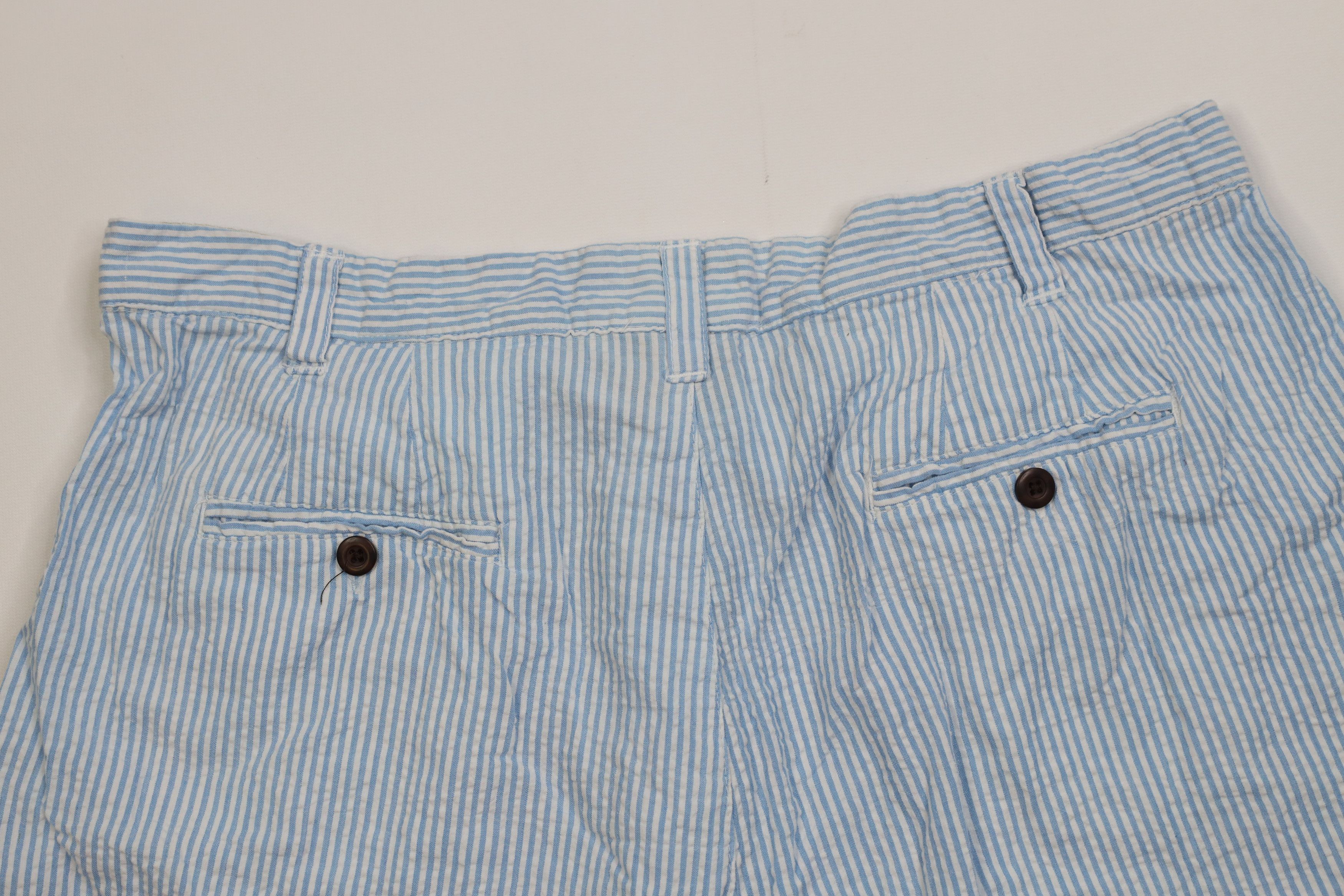 Vintage Vintage 90s Streetwear Seersucker Chino Shorts Blue Size US 38 / EU 54 - 8 Thumbnail