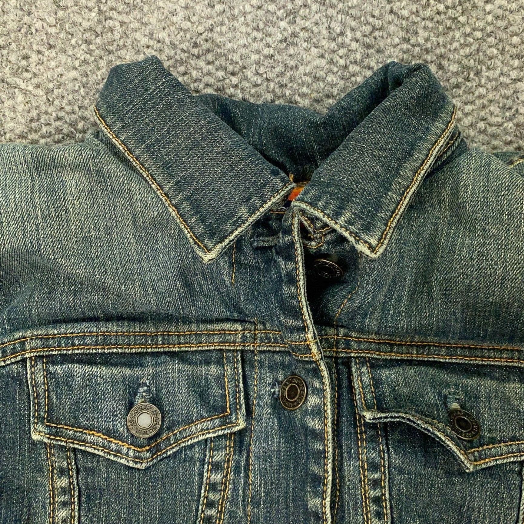 Gap Gap Denim Jacket Blue XS Womens Trucker Wool Knit Lining Fair Isle Stretch Size XS / US 0-2 / IT 36-38 - 3 Thumbnail