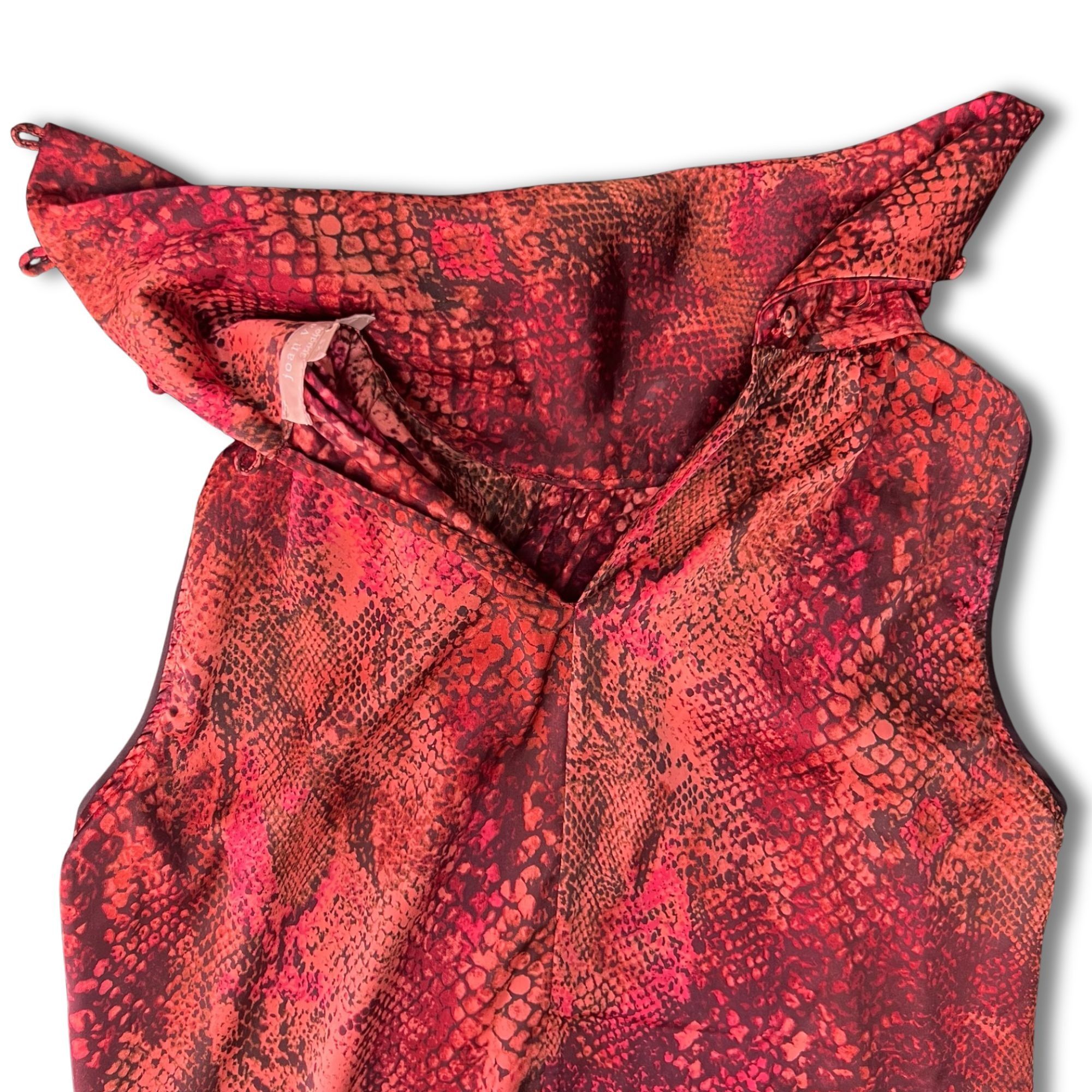 Other Joan Vass Snakeskin-Print Sleeveless Top XS High-Neck Button Size XS / US 0-2 / IT 36-38 - 5 Thumbnail