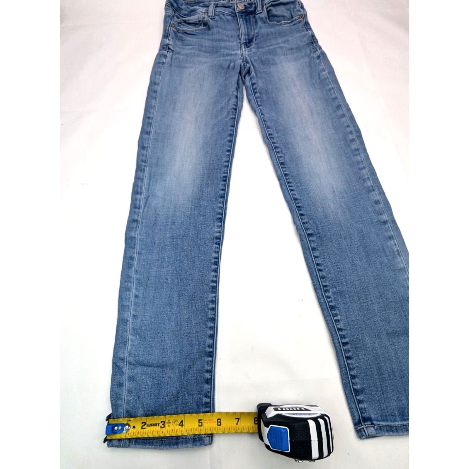 American Eagle Outfitters American Eagle Skinny Jeans Women 2 Light Wash Denim Next Level Stretch 26x28 Size 26" / US 2 / IT 38 - 3 Thumbnail